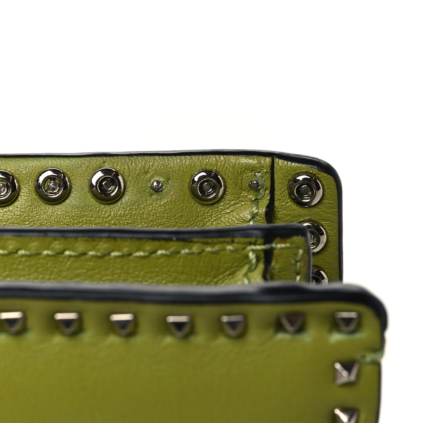 Vitello Rockstud Turn Lock Chain Clutch Deep Clover