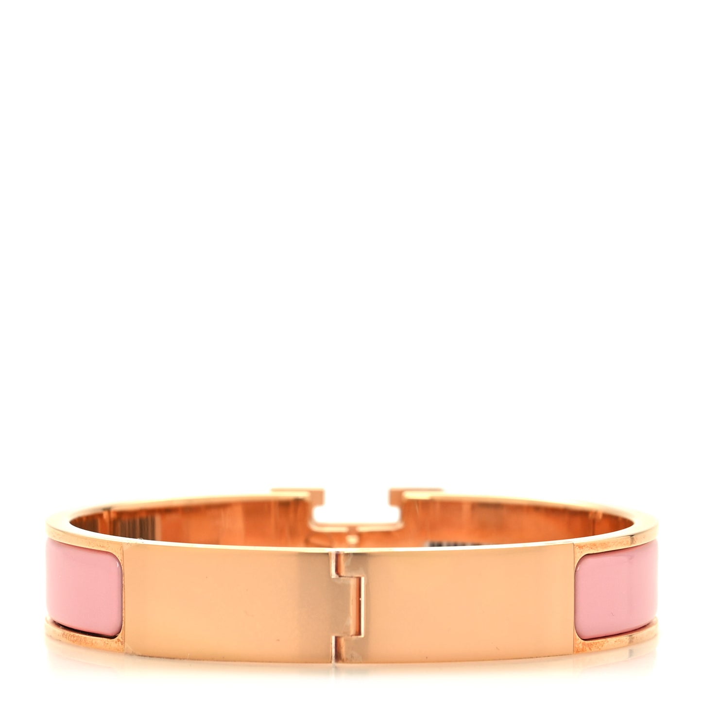 Enamel Narrow Clic Clac H Bracelet GM Rose Delirium
