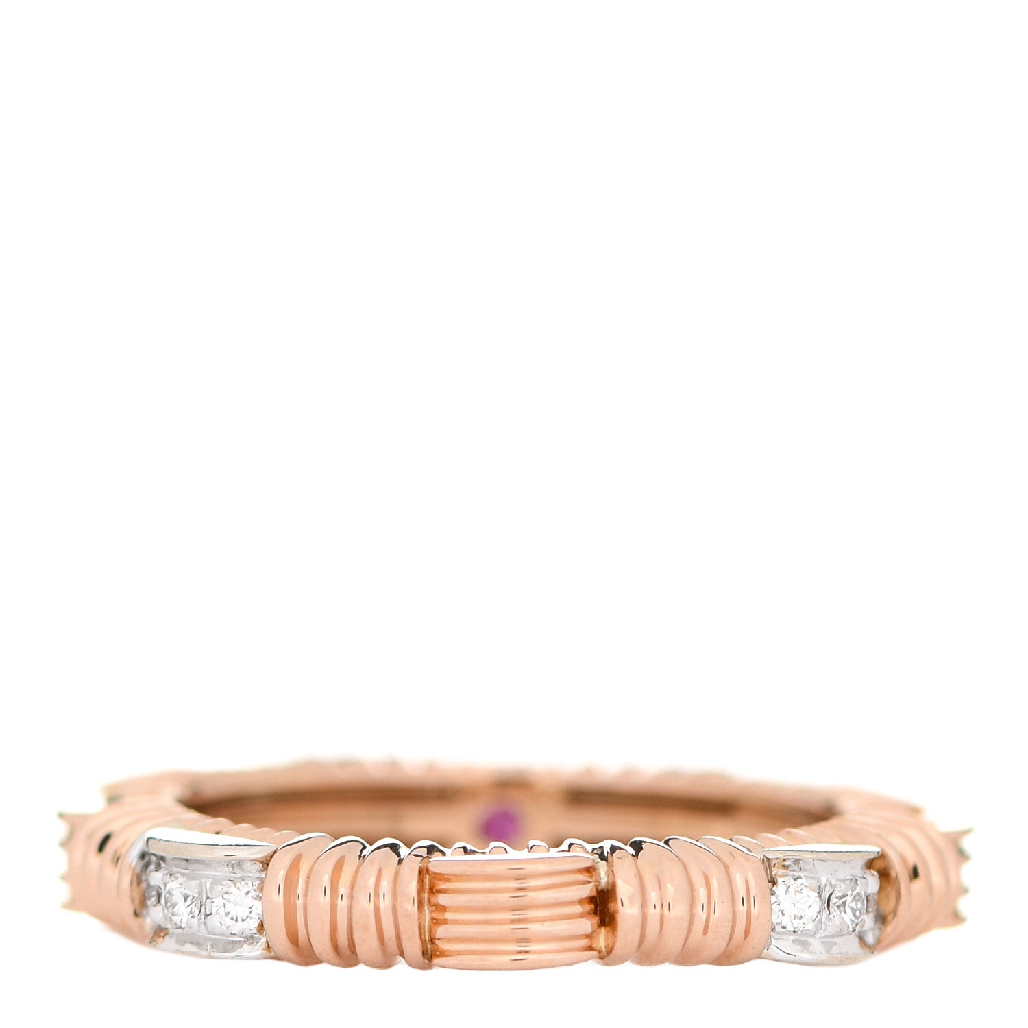 Roberto Coin 18K Rose White Gold Diamond 3.5mm Appassionata Band Ring 53 6.25 3 of 4
