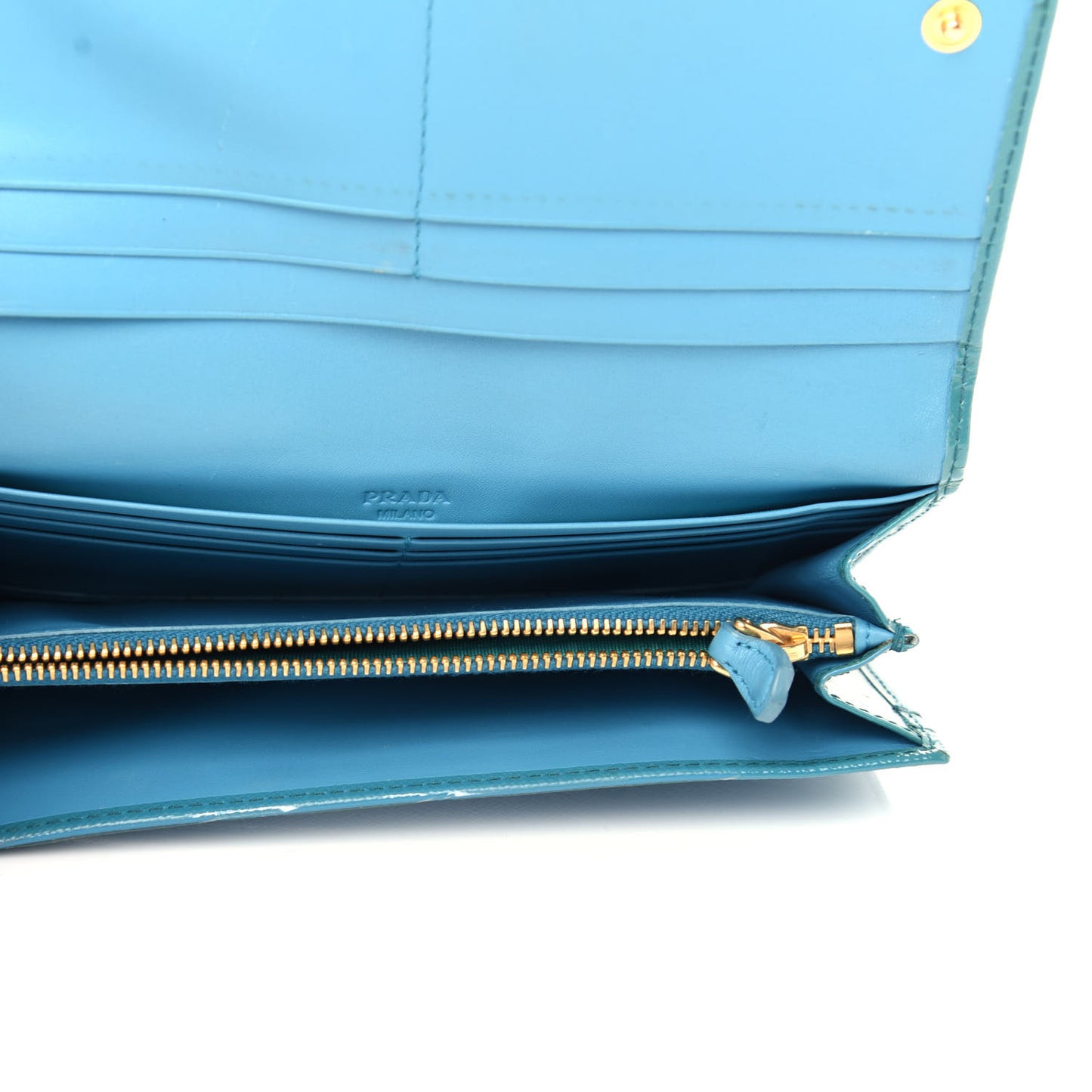 Saffiano Metal Continental Flap Wallet Turchese