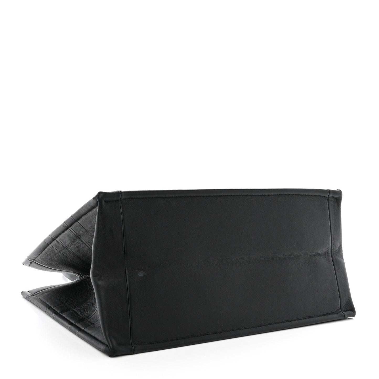 Calfskin Embossed Medium Book Tote Black