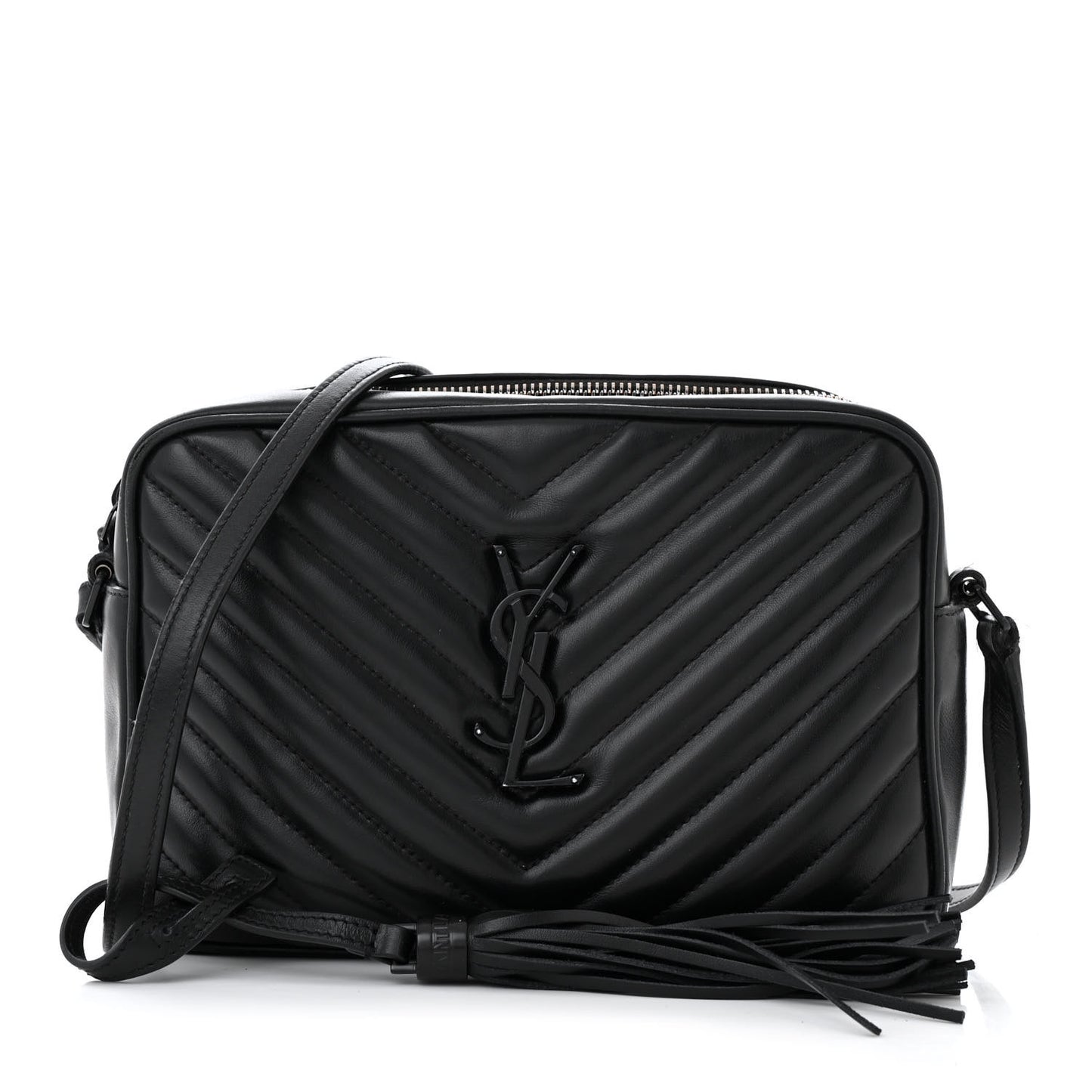 Calfskin Matelasse Monogram Monochrome Lou Camera Bag Black