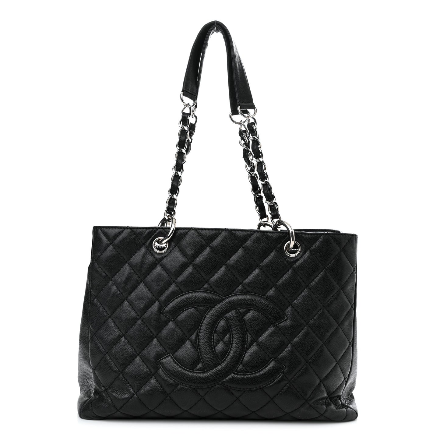 Caviar Quilted Grand Shopping Tote GST Black