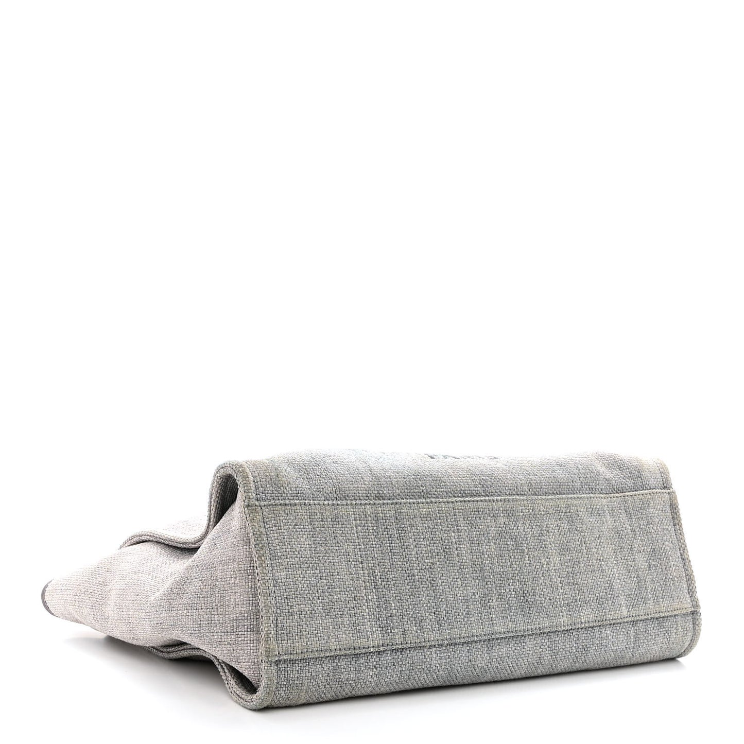 Woven Straw Large Deauville Tote Grey