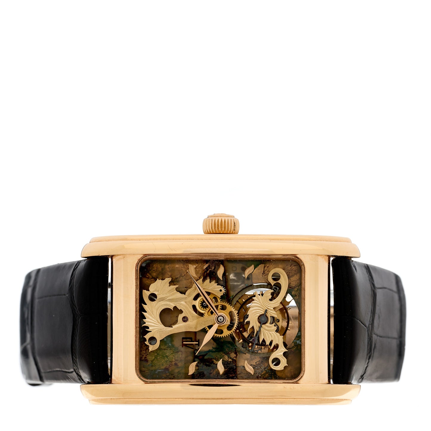 18K Rose Gold Alligator 29mm Edward Piguet Skeleton Tourbillon Manual Winding Watch 26049OR.OO.D088CR.01