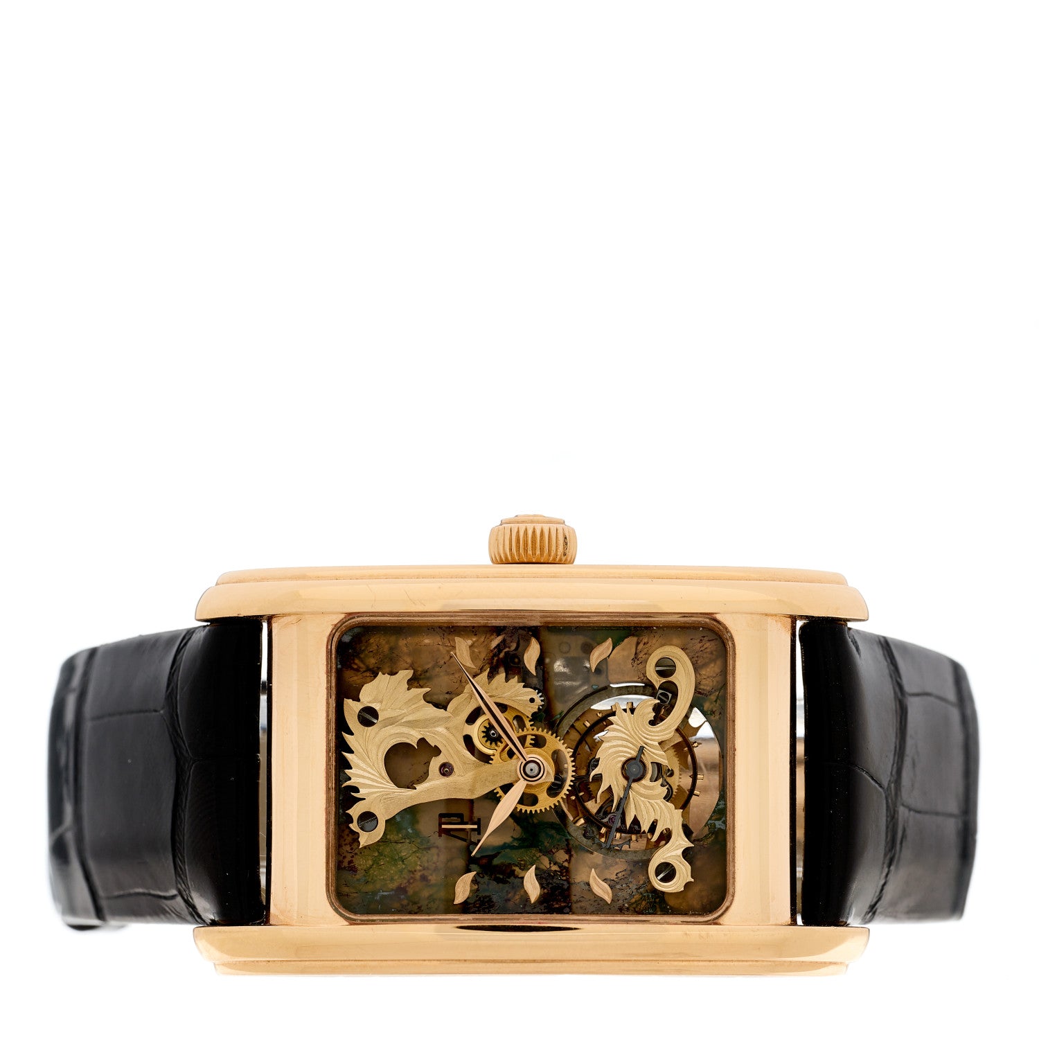 Audemars Piguet 18K Rose Gold Alligator 29mm Edward Piguet Skeleton Tourbillon Manual Winding Watch 26049OR.OO.D088CR.01 2 of 5