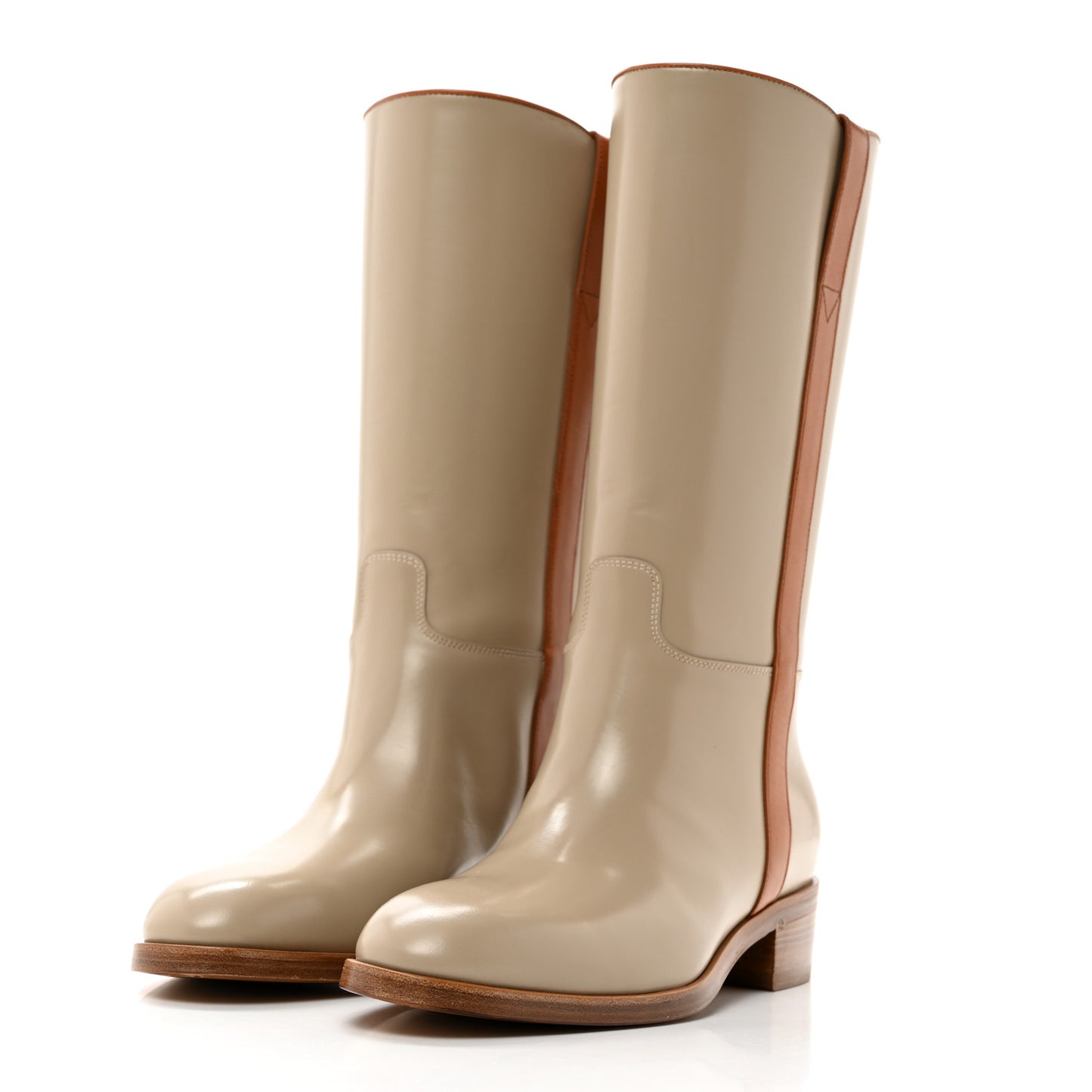 Brushed Calfskin Quebec Calfskin Tall Boots 6 Oatmeal Carnelian