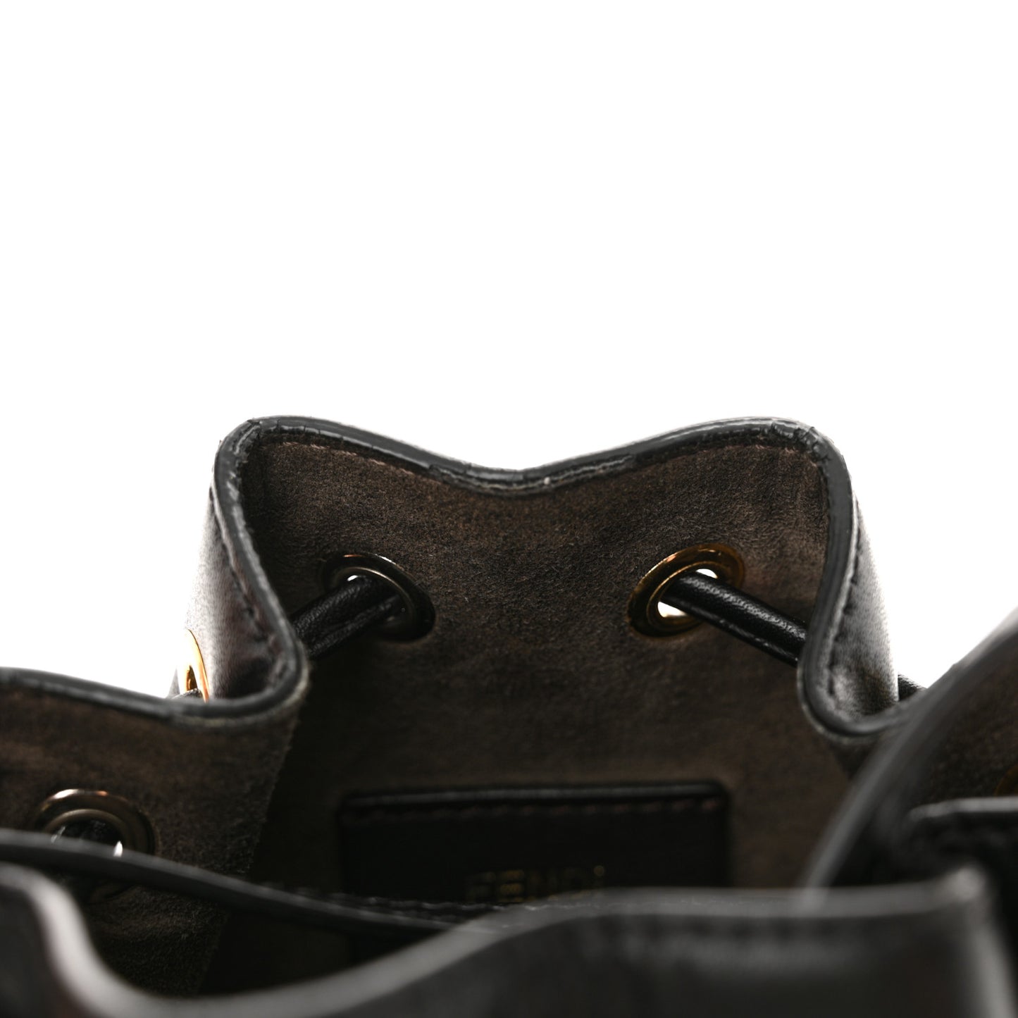 Vitello Liberty F is Fendi FF Studded Mini Mon Tresor Bucket Bag Black