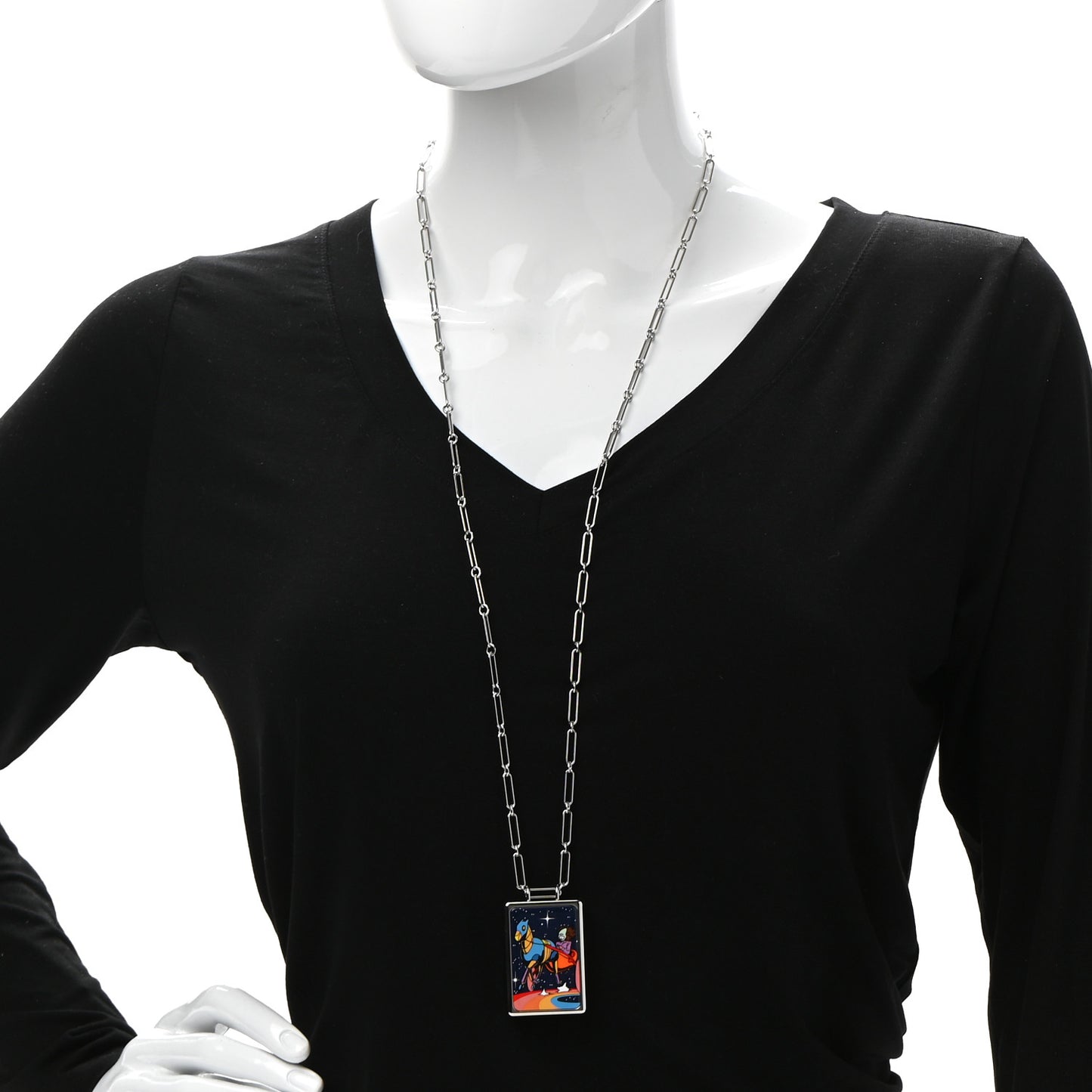Palladium Enamel Space Derby Dream Box Necklace