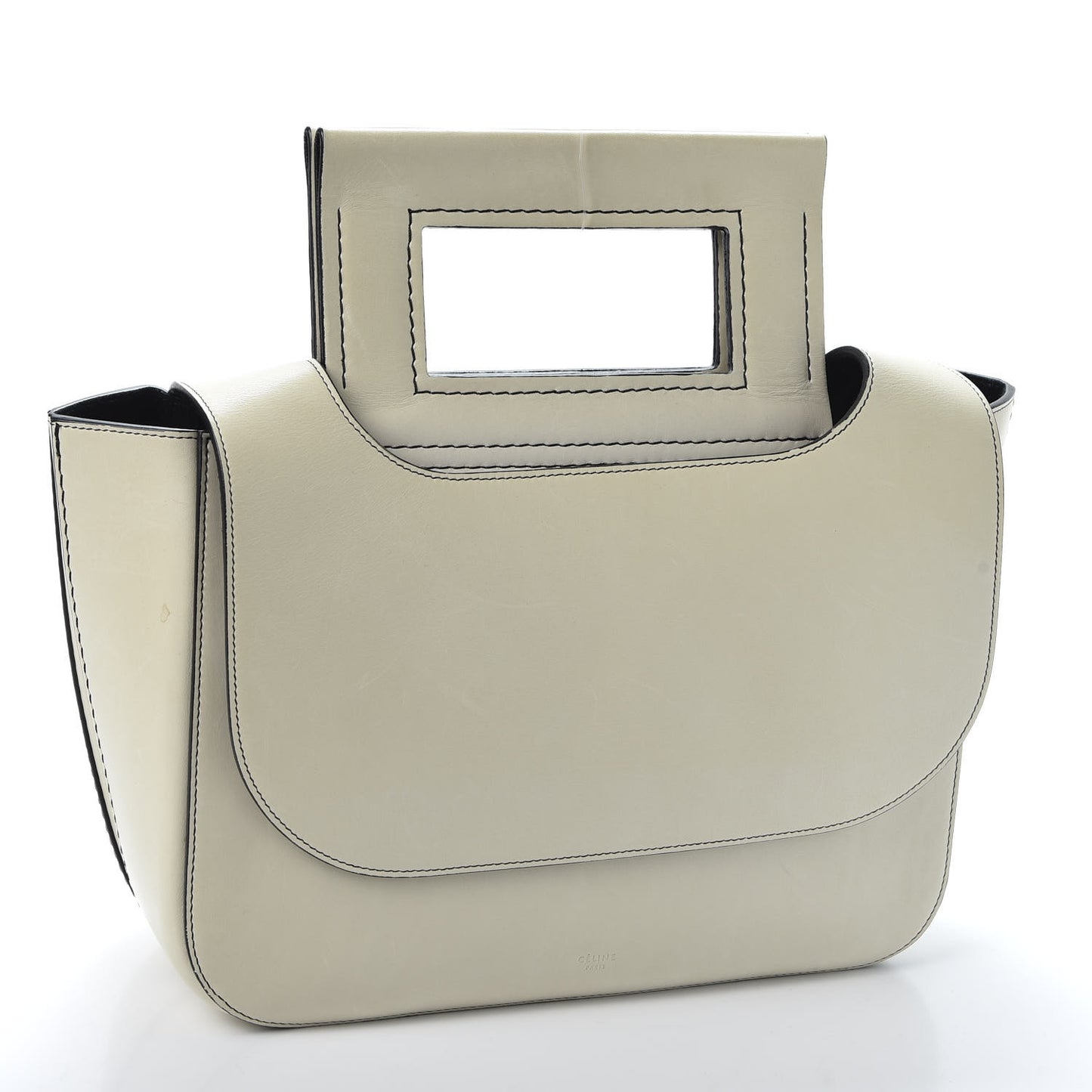 Natural Calfskin Small Square With Pocket White