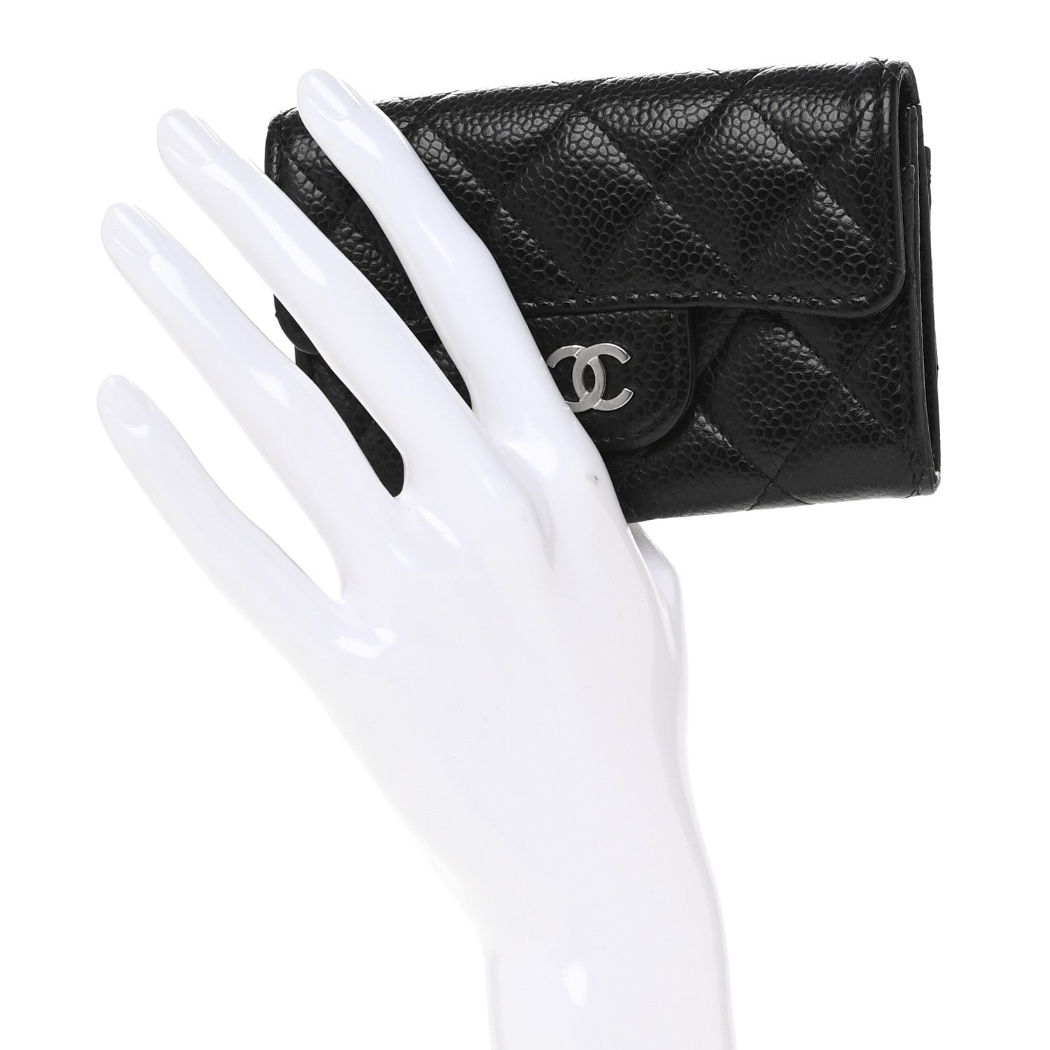Chanel Caviar Quilted Flap Card Holder Wallet Black 2 of 11