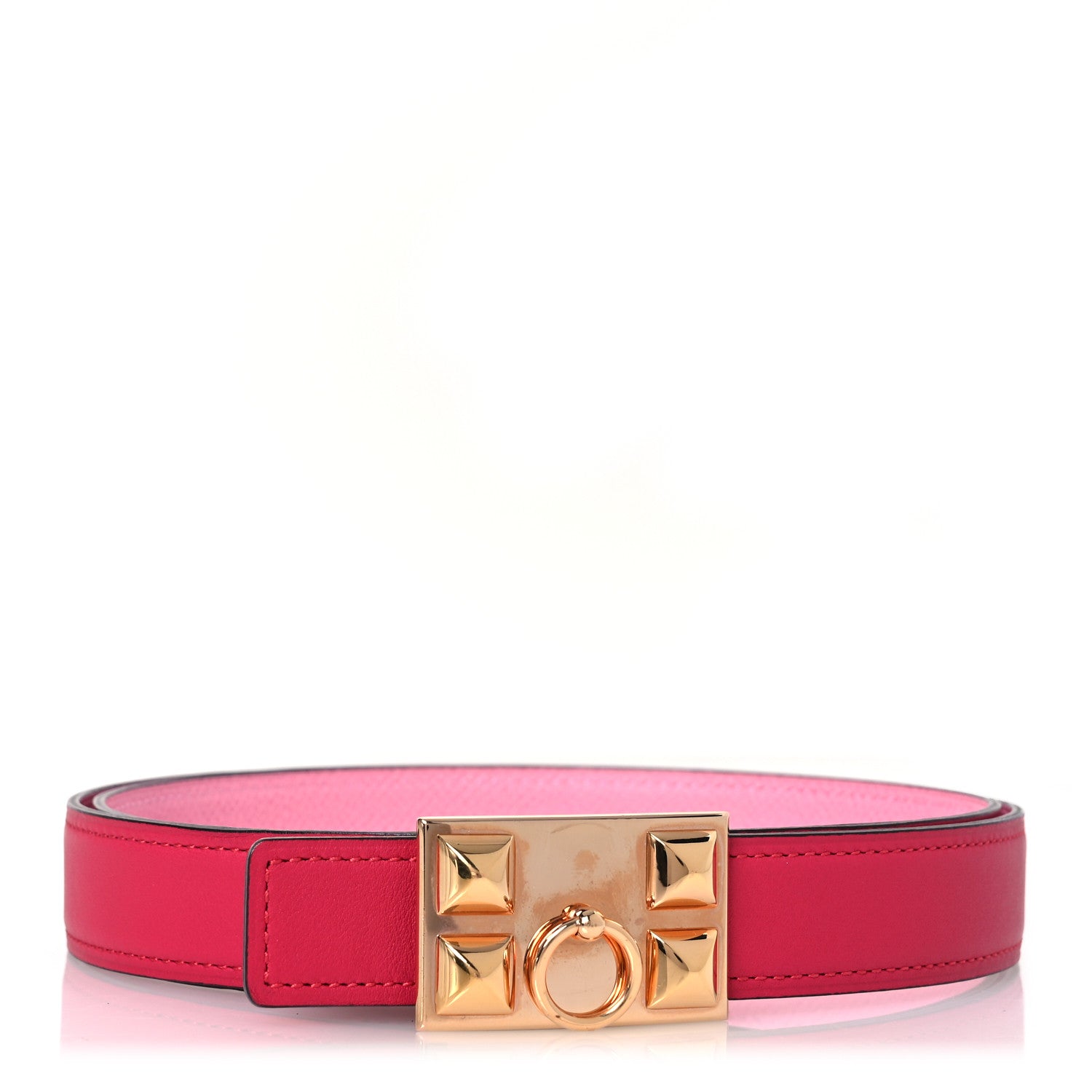 Hermes Epsom Swift 24mm Collier De Chien CDC Belt 85 34 Rose