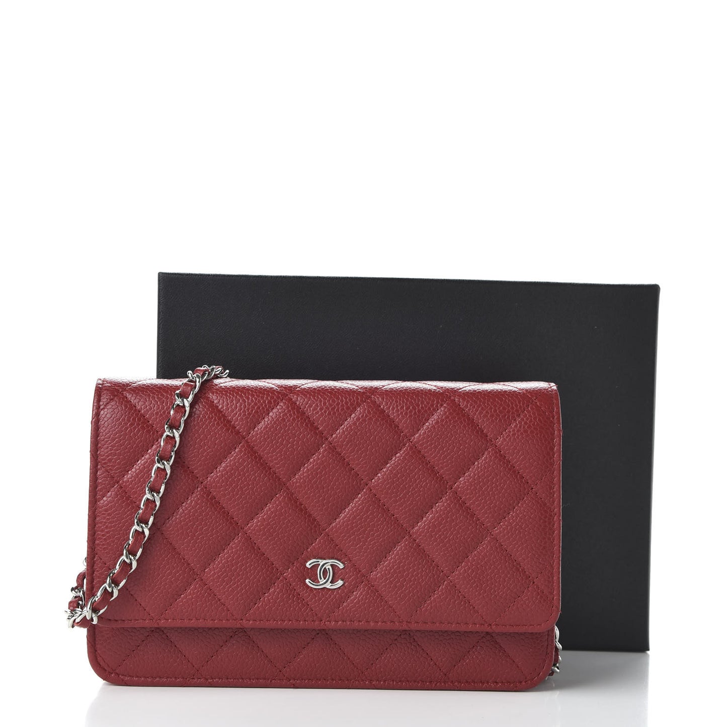 Caviar Quilted Wallet On Chain WOC Red