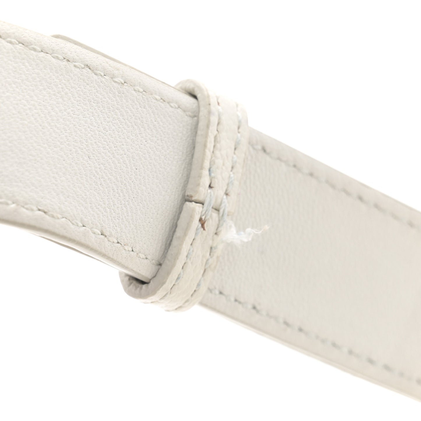 Chevre Silver Metallic Edge Hardware S City White