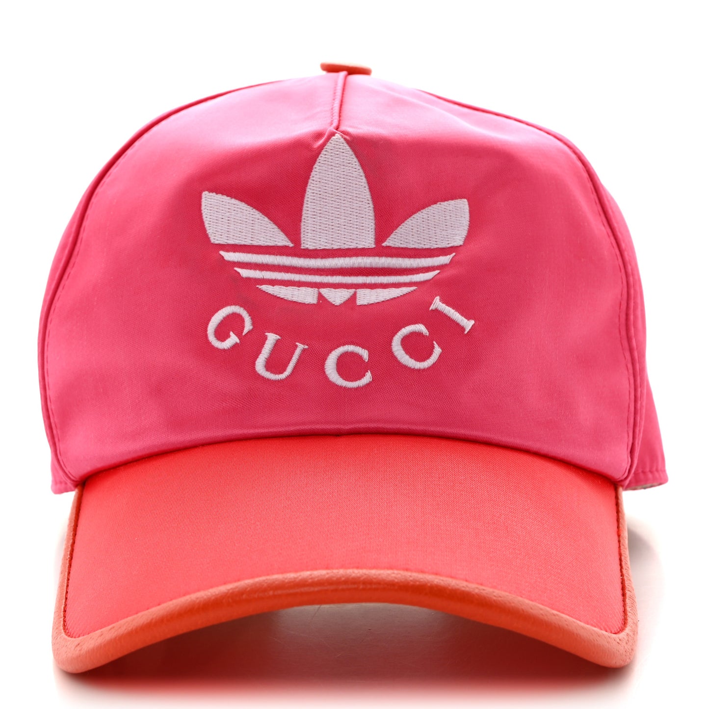 X ADIDAS Satin Trefoil Logo MC Rolly Baseball Hat Fuxia Red