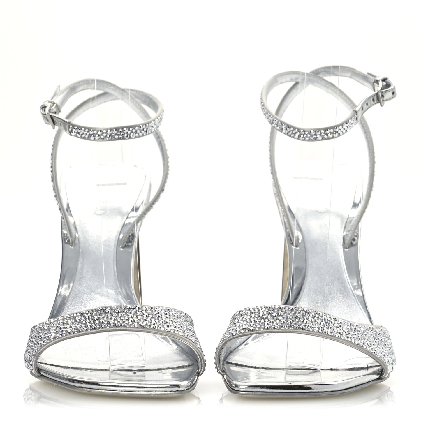Crystal Embellished 90mm Sandals 38 Silver