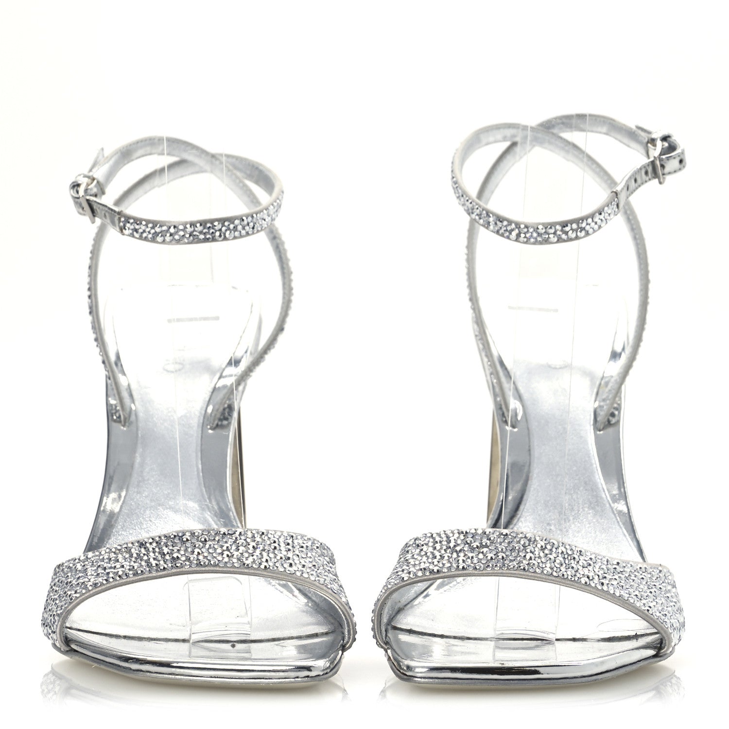 Valentino Garavani Crystal Embellished 90mm Sandals 38 Silver 3 of 16