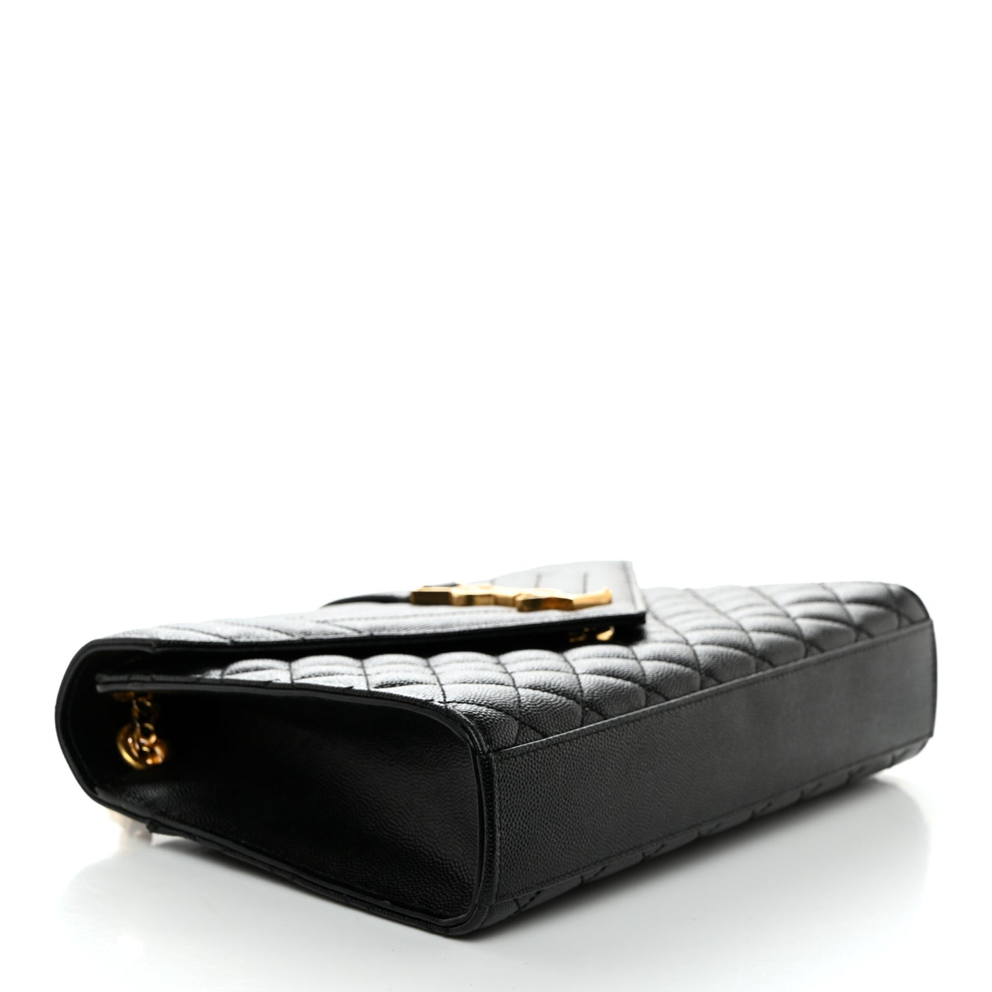 Grain De Poudre Textured Mixed Matelasse Triquilt Medium Monogram Satchel Black