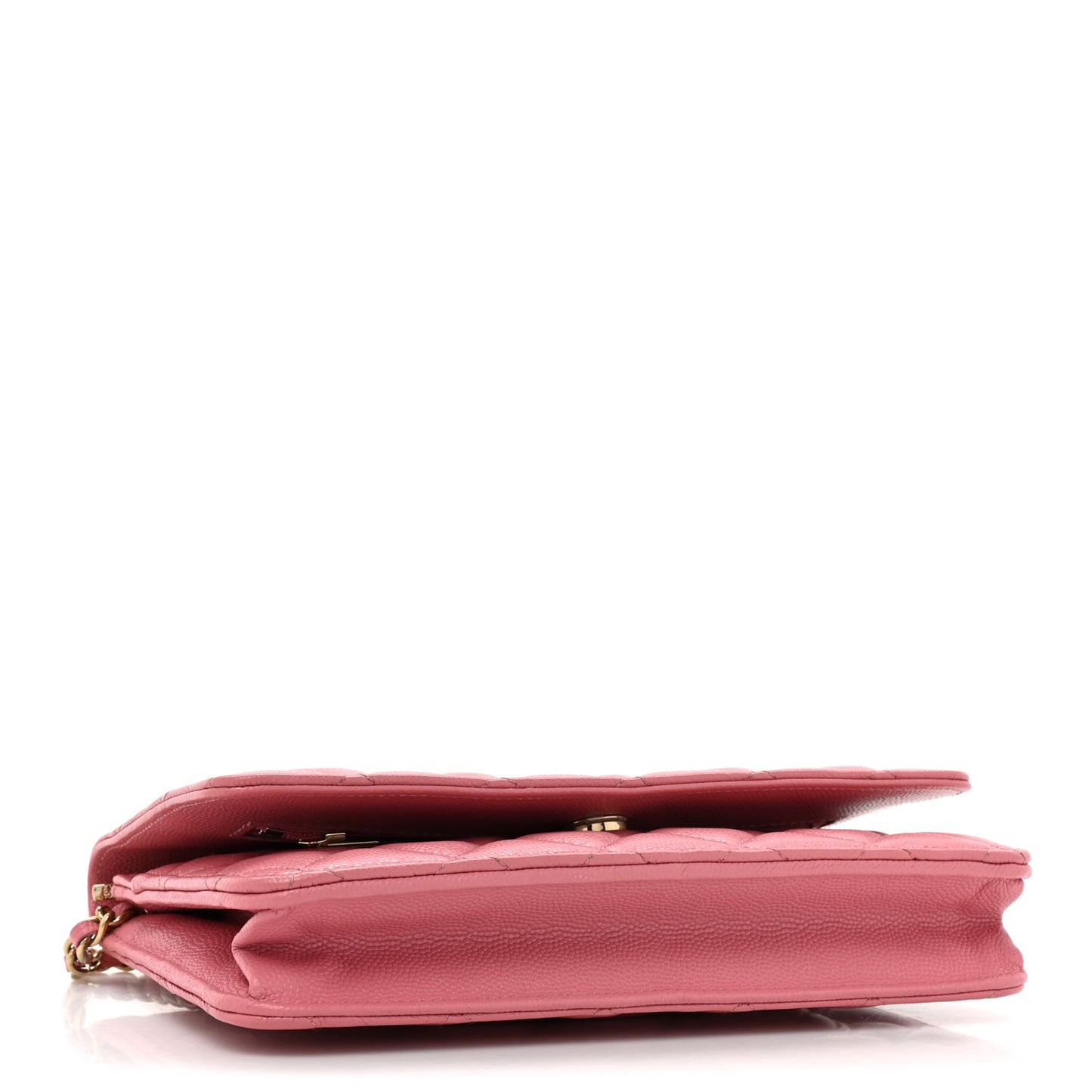 Caviar Quilted Wallet On Chain WOC Dark Pink