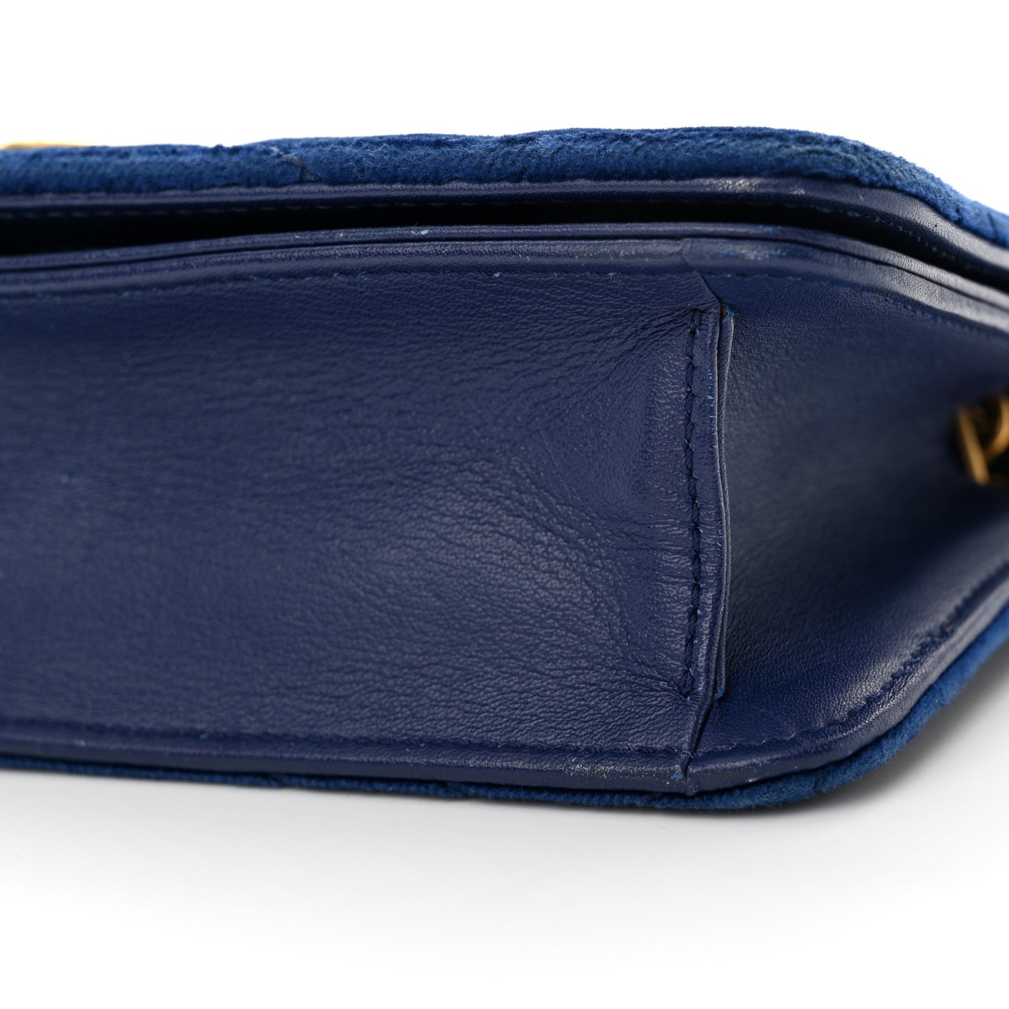 Velvet Matelasse GG Marmont Mini Bag Cobalt Blue