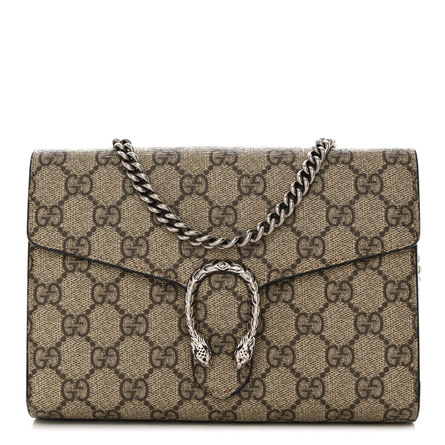 GG Supreme Monogram Mini Dionysus Chain Wallet Beige Taupe