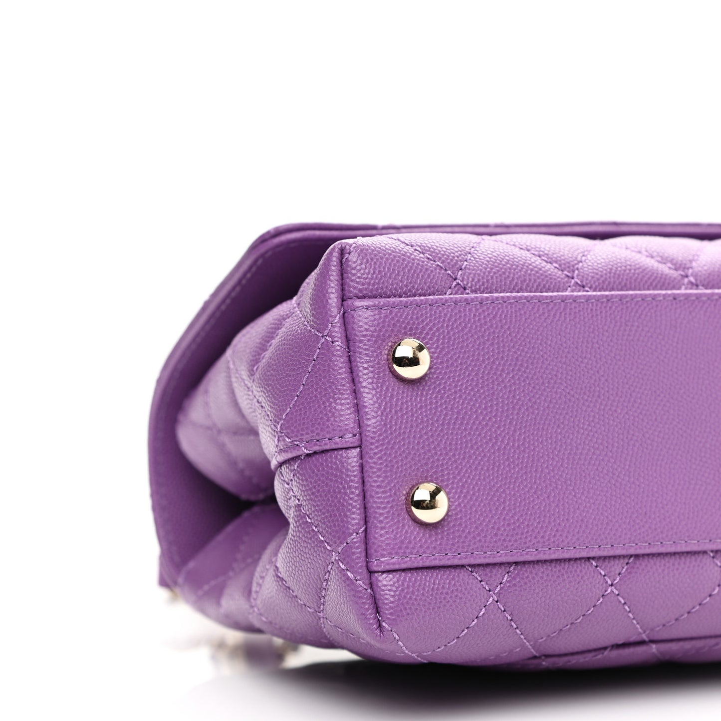 Caviar Quilted Mini Coco Handle Flap Purple
