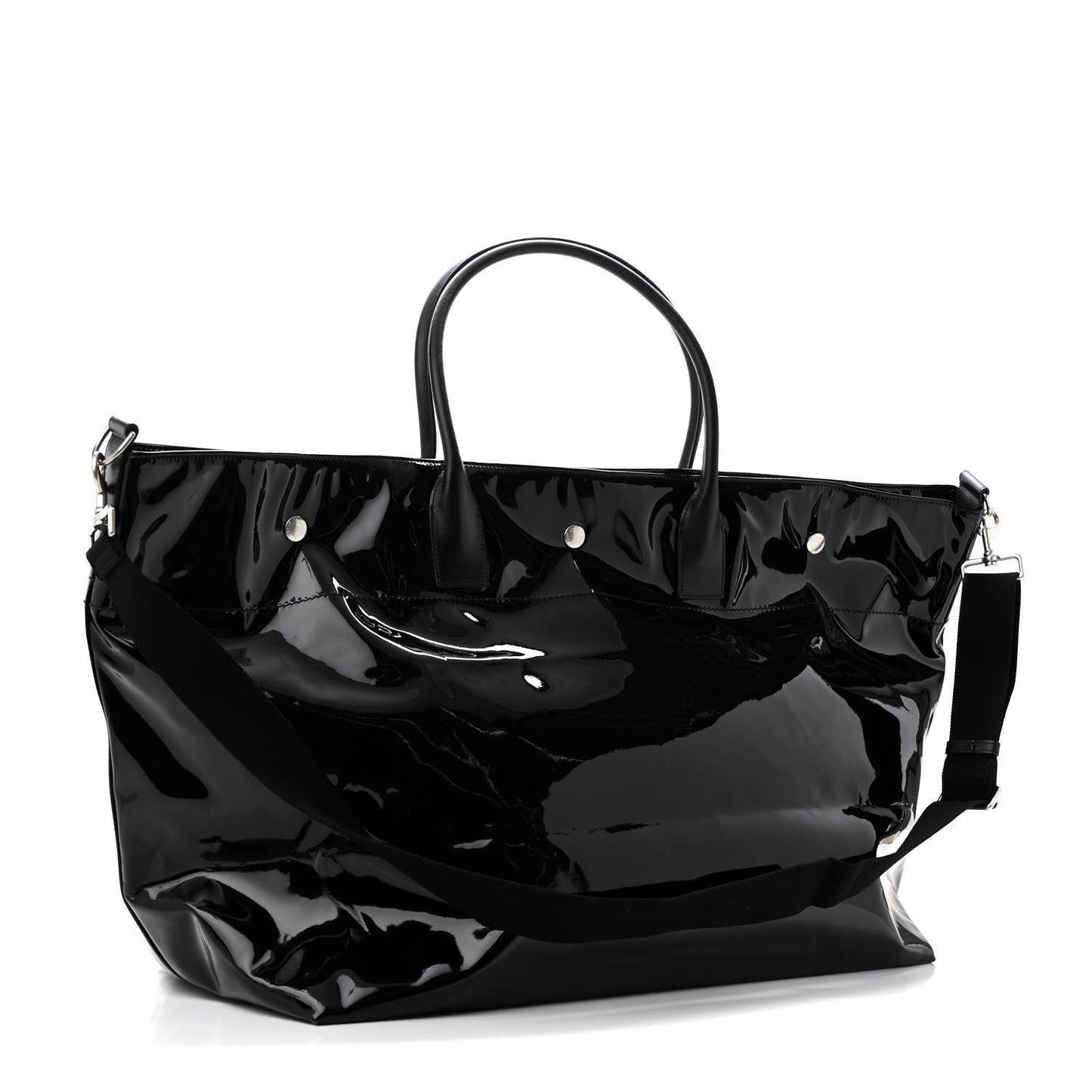 Patent Calfskin Rive Gauche Maxi Tote Black