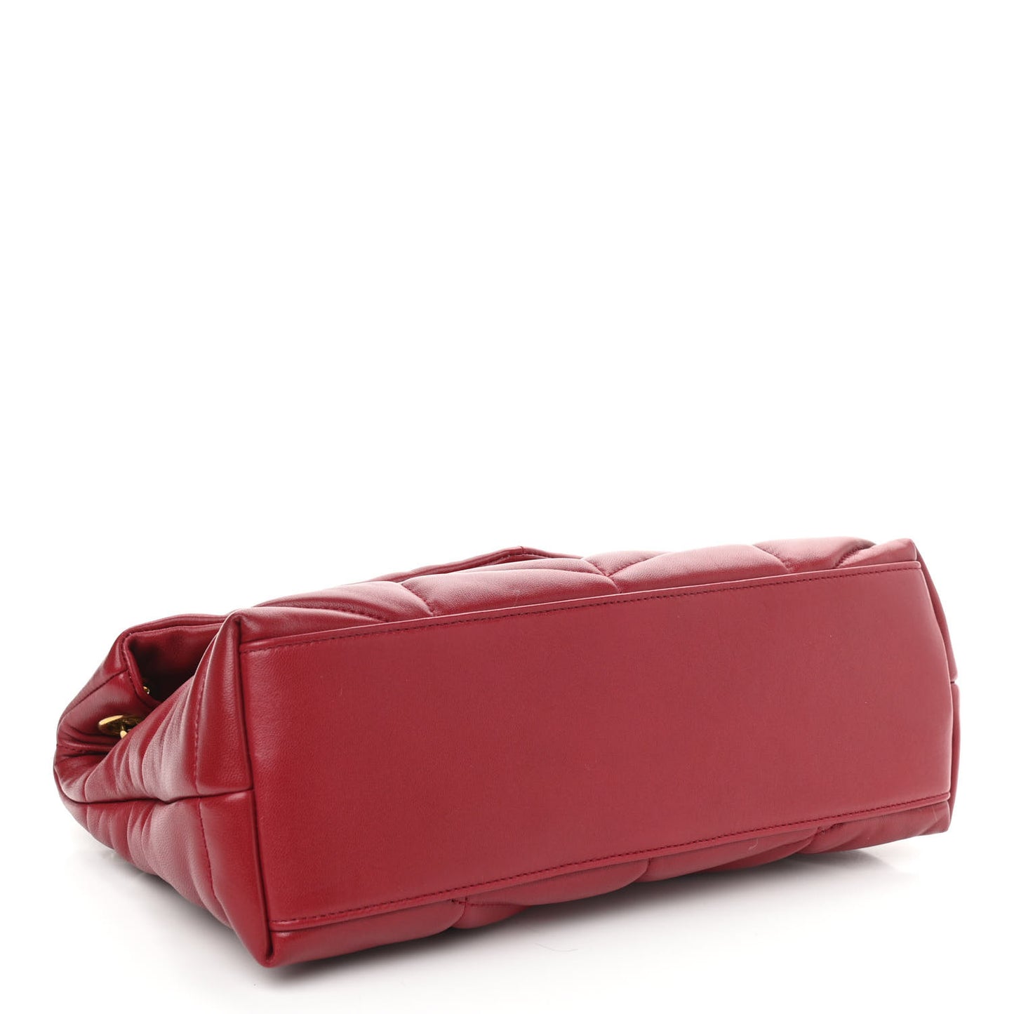 Lambskin Quilted Small Loulou Puffer Monogram Chain Satchel Red