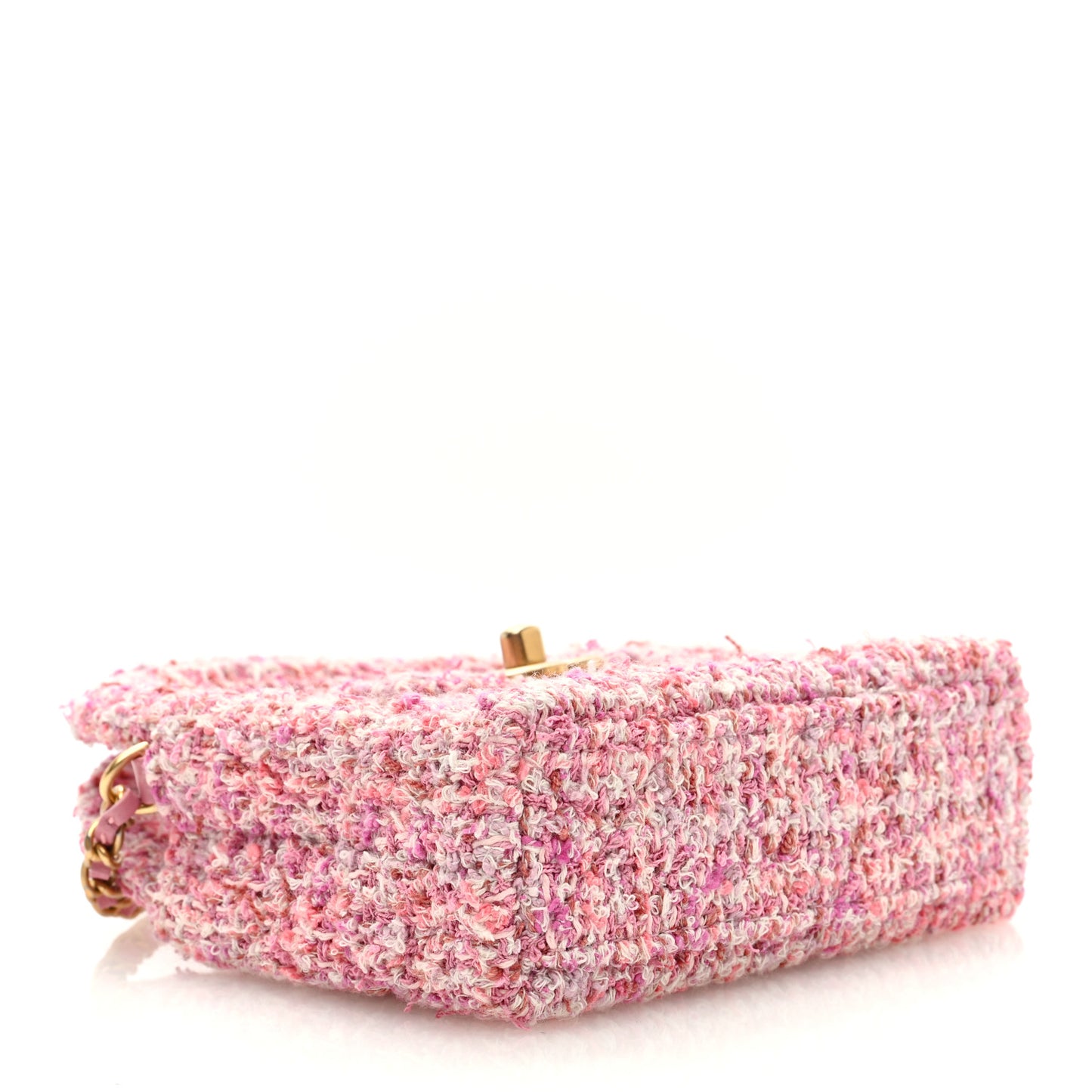 Tweed Quilted Mini Nano Kelly Shopper Pink