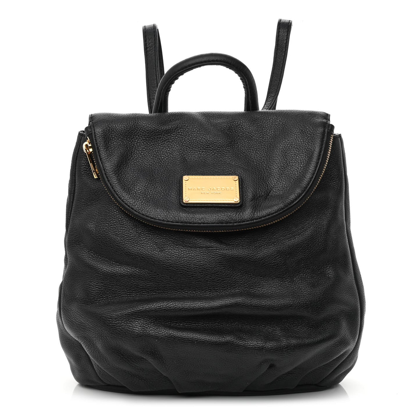 Pebbled Calfskin Backpack Black