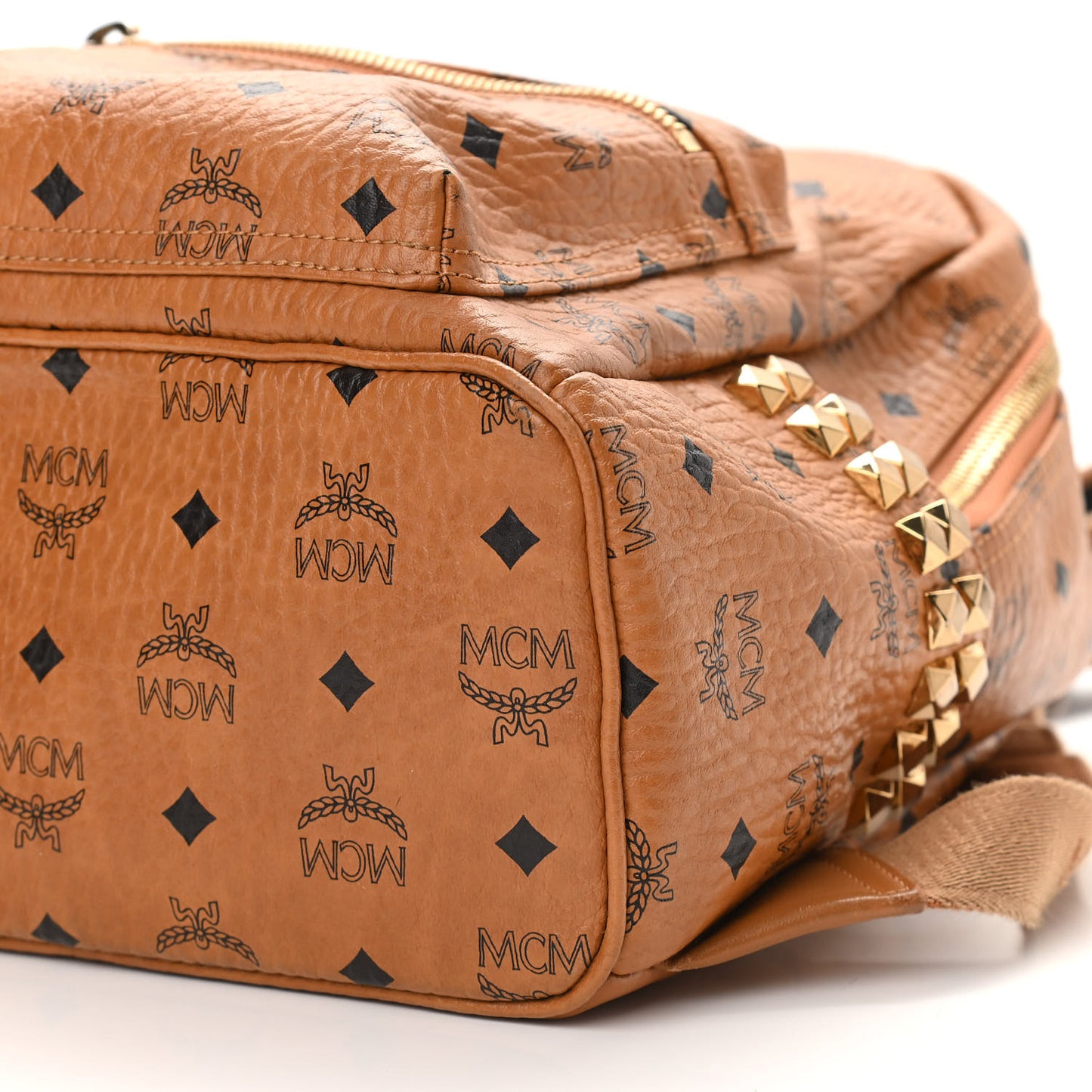 Visetos Small Side Stud Stark Backpack Cognac