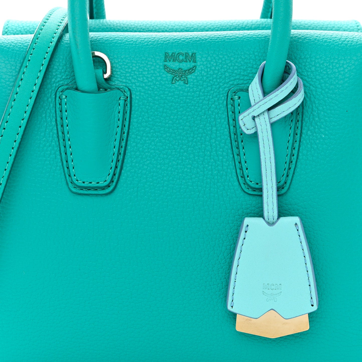 Grained Calfskin Mini Milla Tote Oasis Green