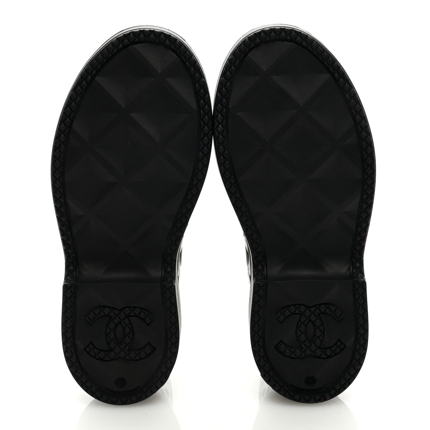 Rubber CC Print Boots 36 Black