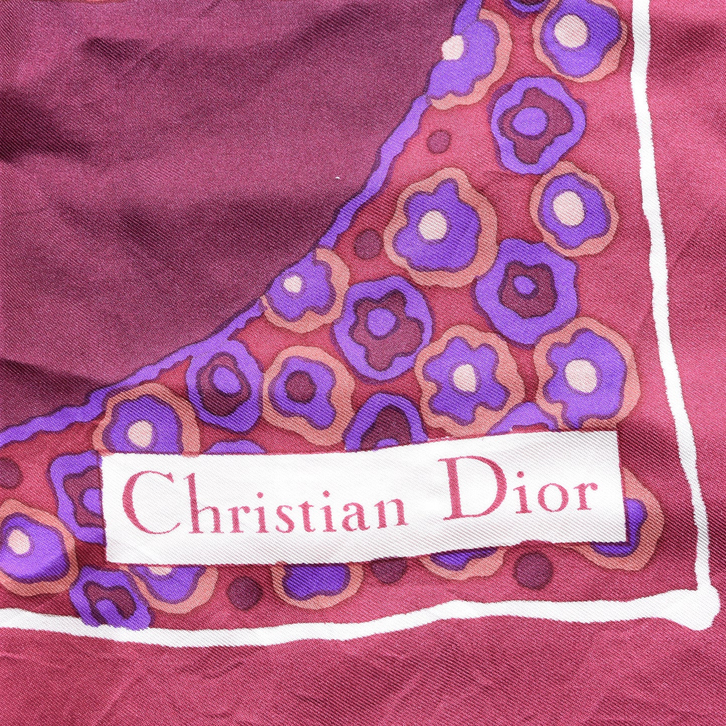 Silk Floral Square Scarf Pink