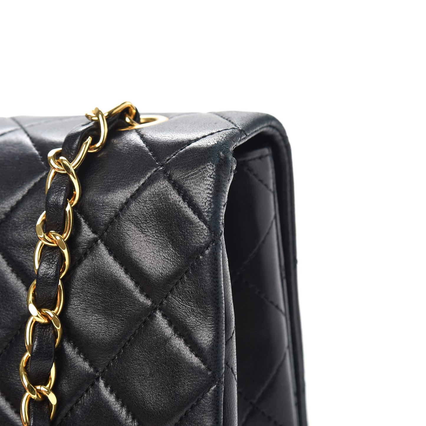 Lambskin Quilted Small Single Flap Bag Black
