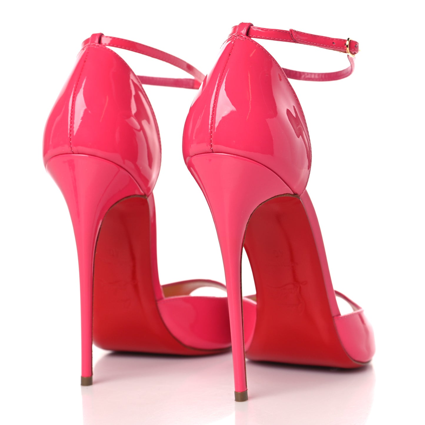 Patent Ankle Strap Sandals 40 Pink