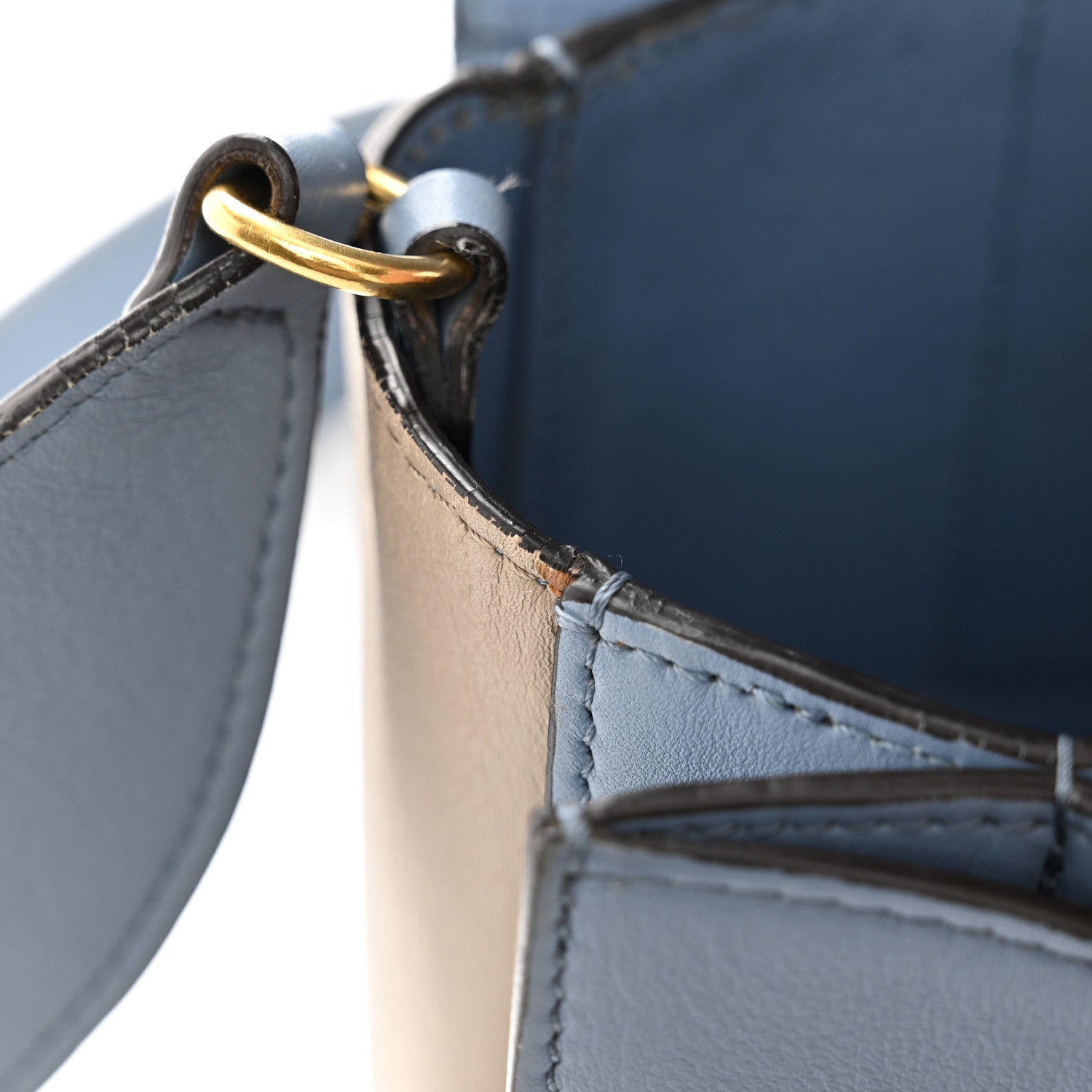 Celine Shiny Smooth Calfskin Medium Frame Shoulder Bag Blue Light Taupe 12 of 15