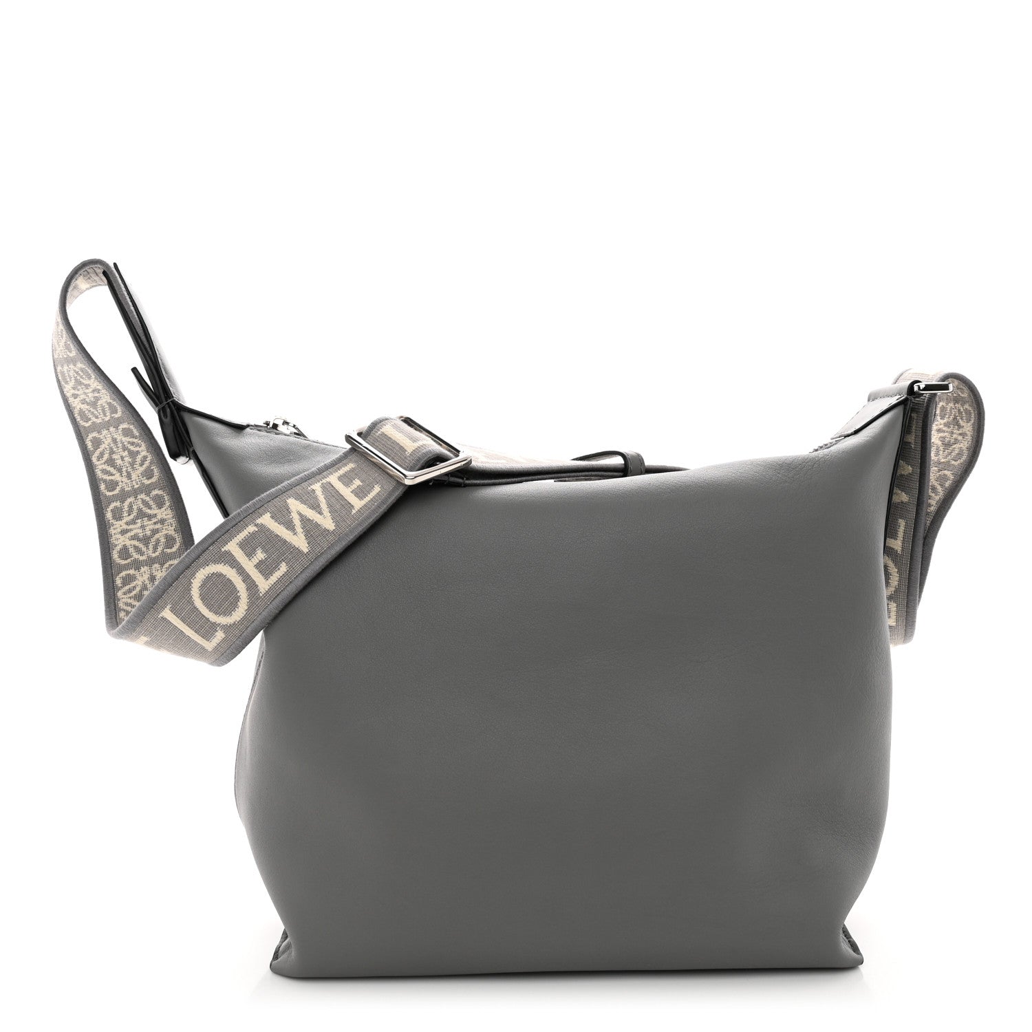 Loewe Supple Smooth Calfskin Jacquard Small Cubi Crossbody Bag Asphalt Grey 1 of 12