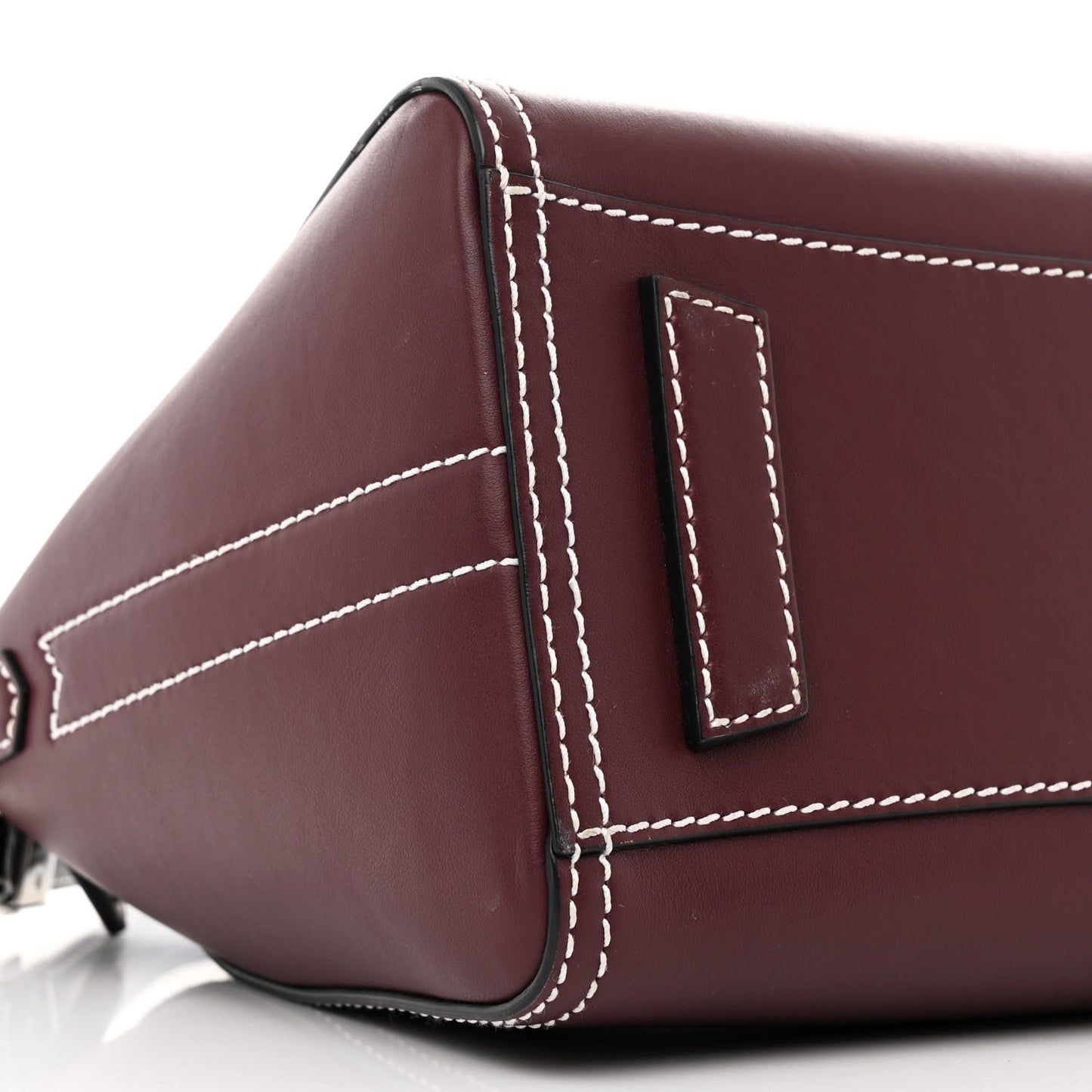 Calfskin Small Bi-Color Topstitch Antigona Oxblood Black