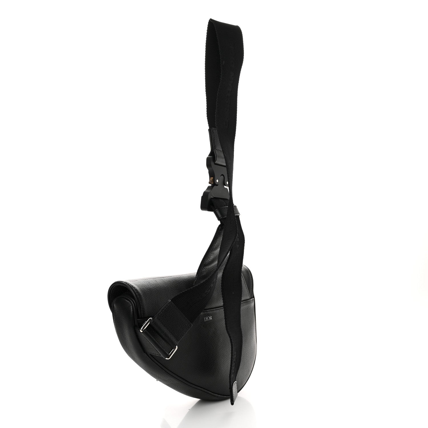 Christian Dior Grained Calfskin Mens Mini Saddle Bag Black 3 of 12