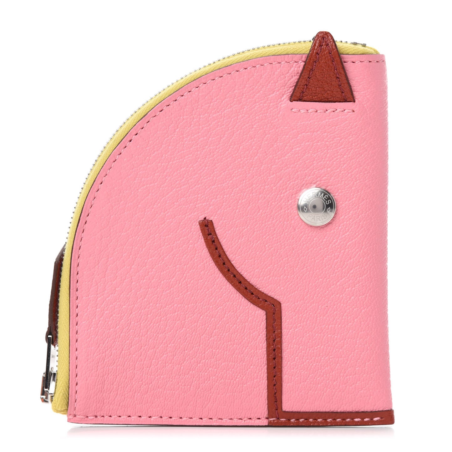 Chevre Mysore Paddock Change Purse Rose Confetti Brique