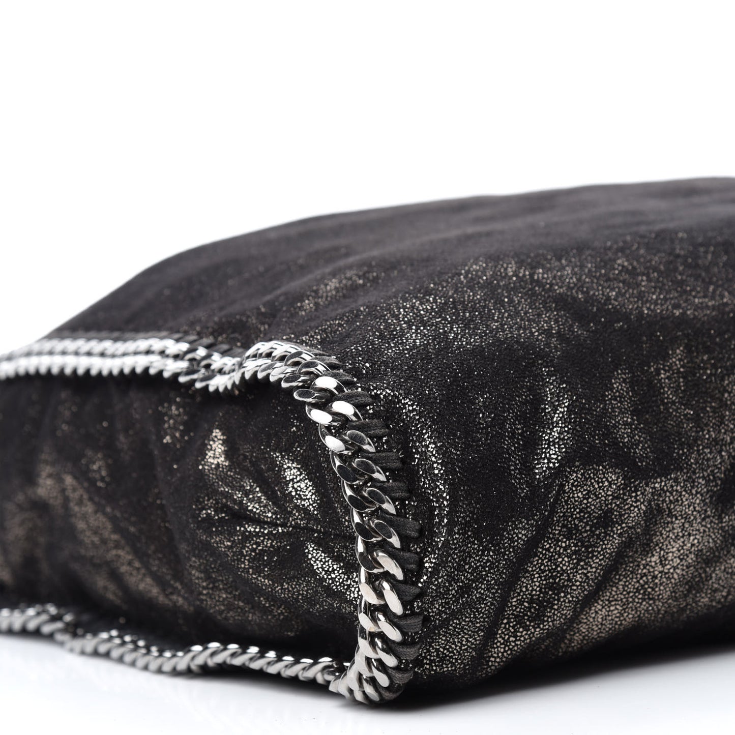 Metallic Shaggy Deer Big Falabella Tote Black