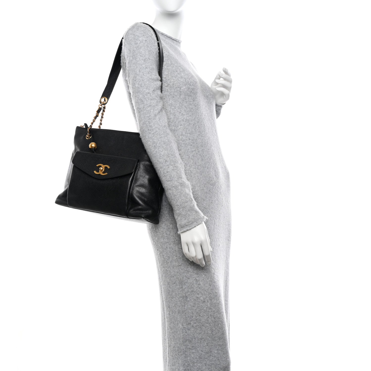 Chanel Caviar CC Shopper Tote Black 2 of 14