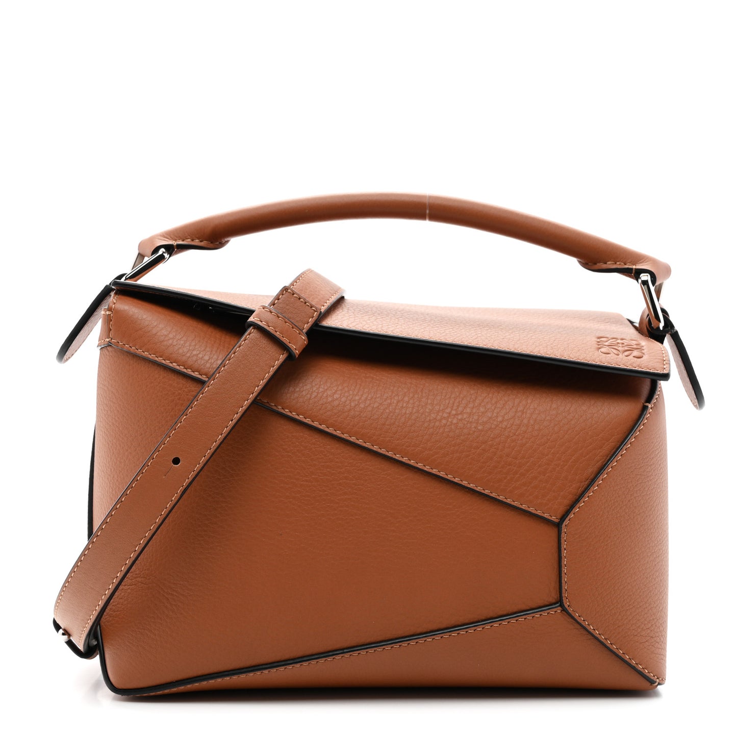 Calfskin Small Puzzle Edge Bag Tan