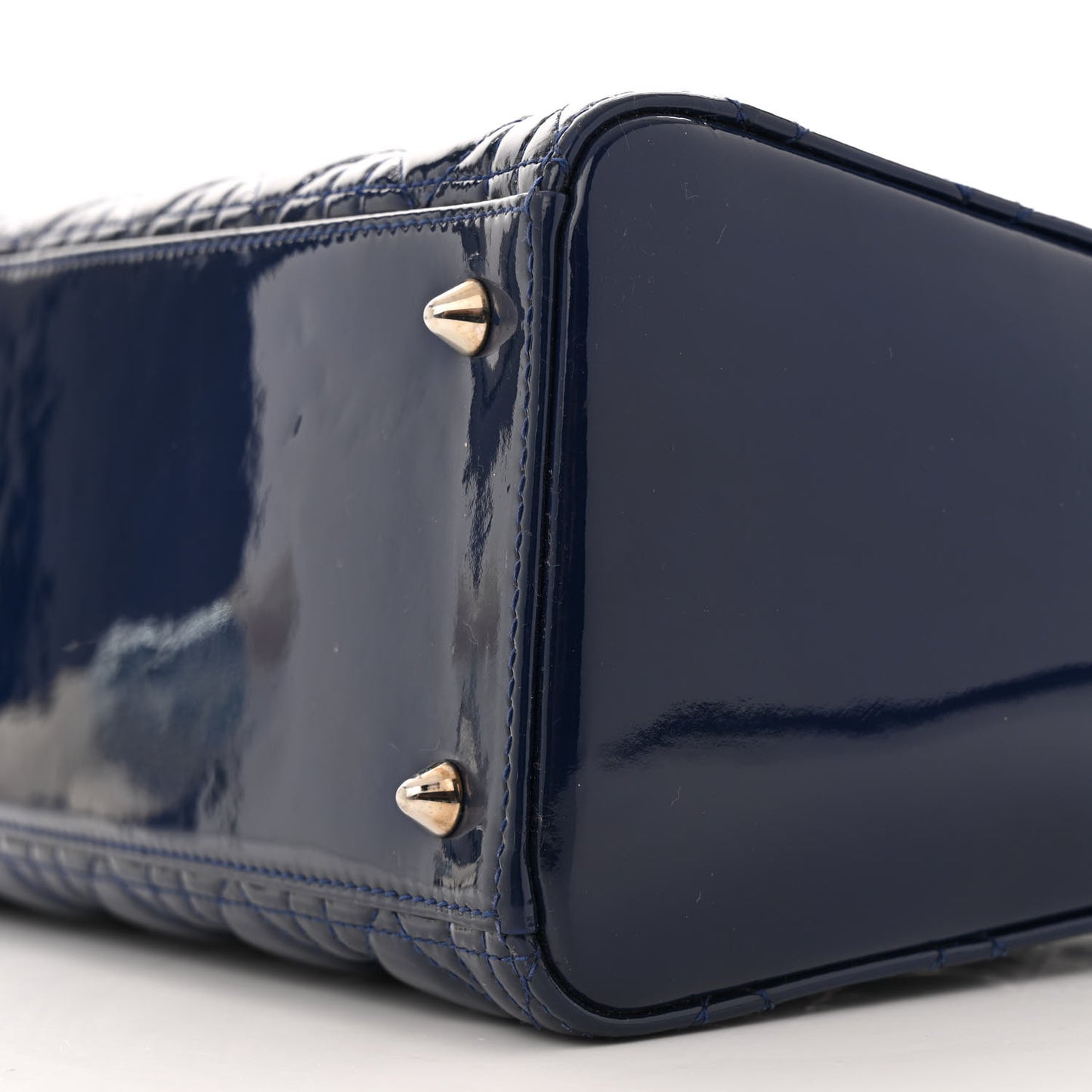 Patent Cannage Medium Lady Dior Blue