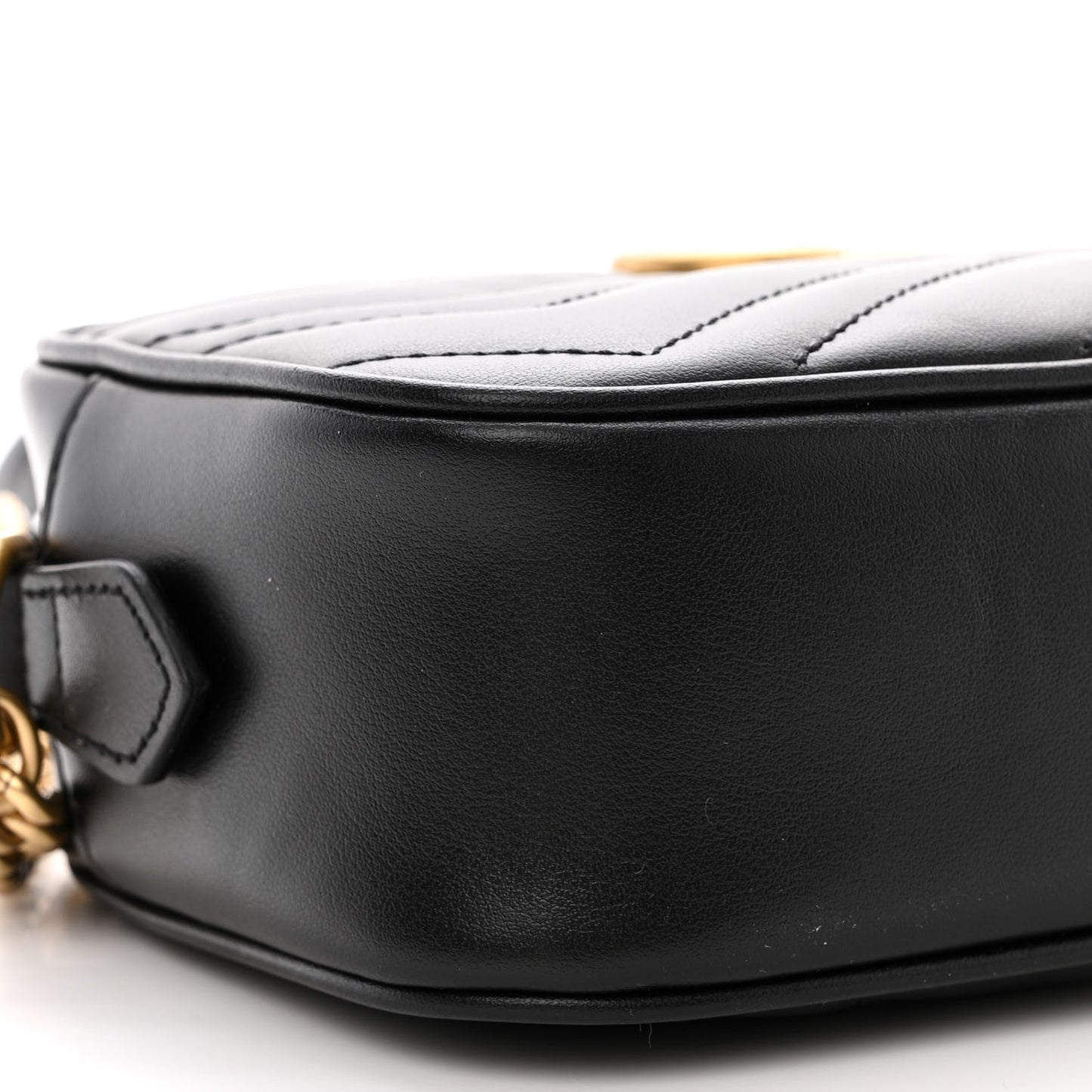 Calfskin Matelasse Mini GG Marmont Chain Shoulder Bag Black