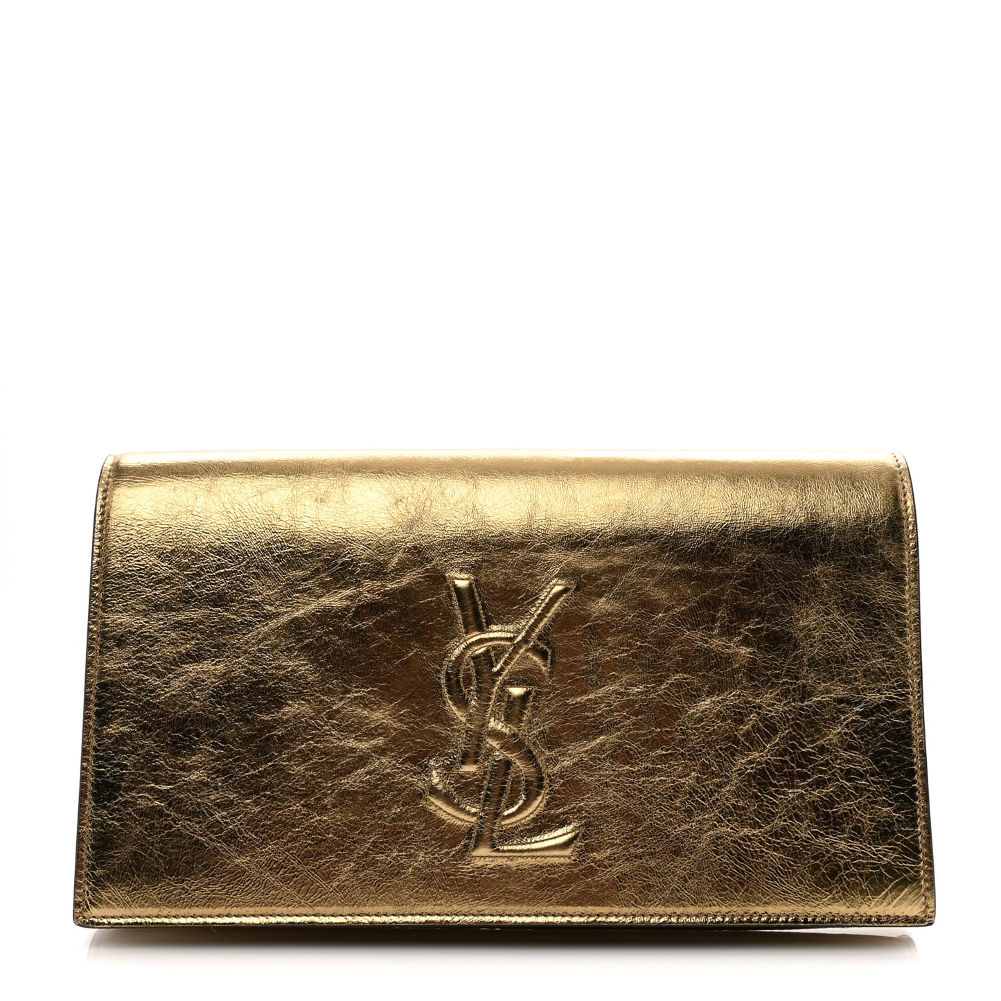 Metallic Calfskin Monogram Large Belle De Jour Clutch Gold