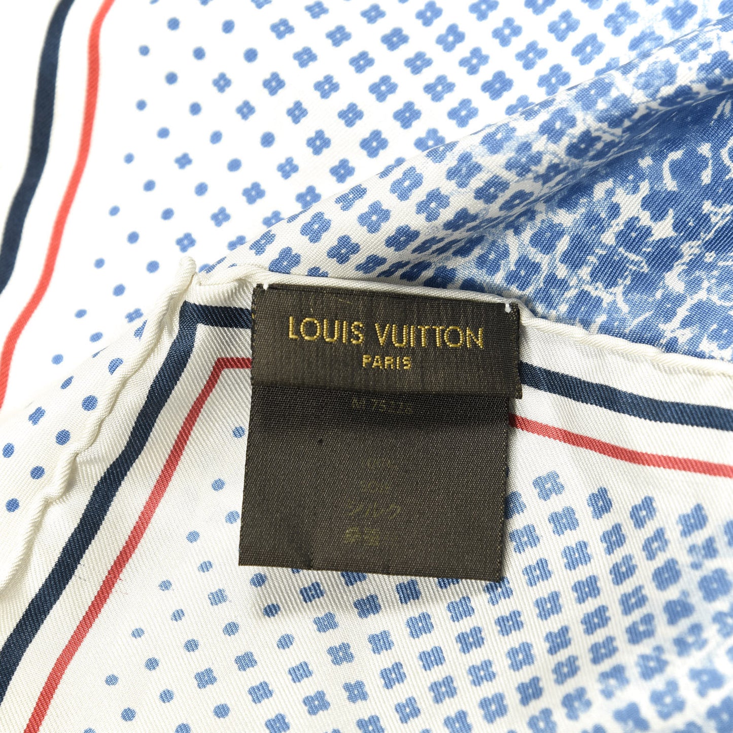 Silk Monogram City Square Scarf Blue