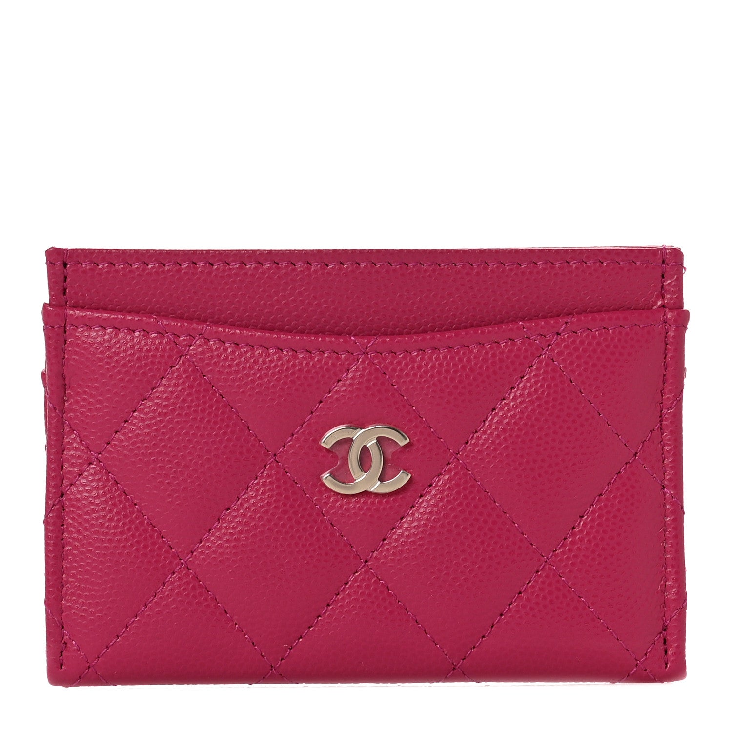 Chanel Caviar Quilted Card Holder Fuchsia 1 of 8