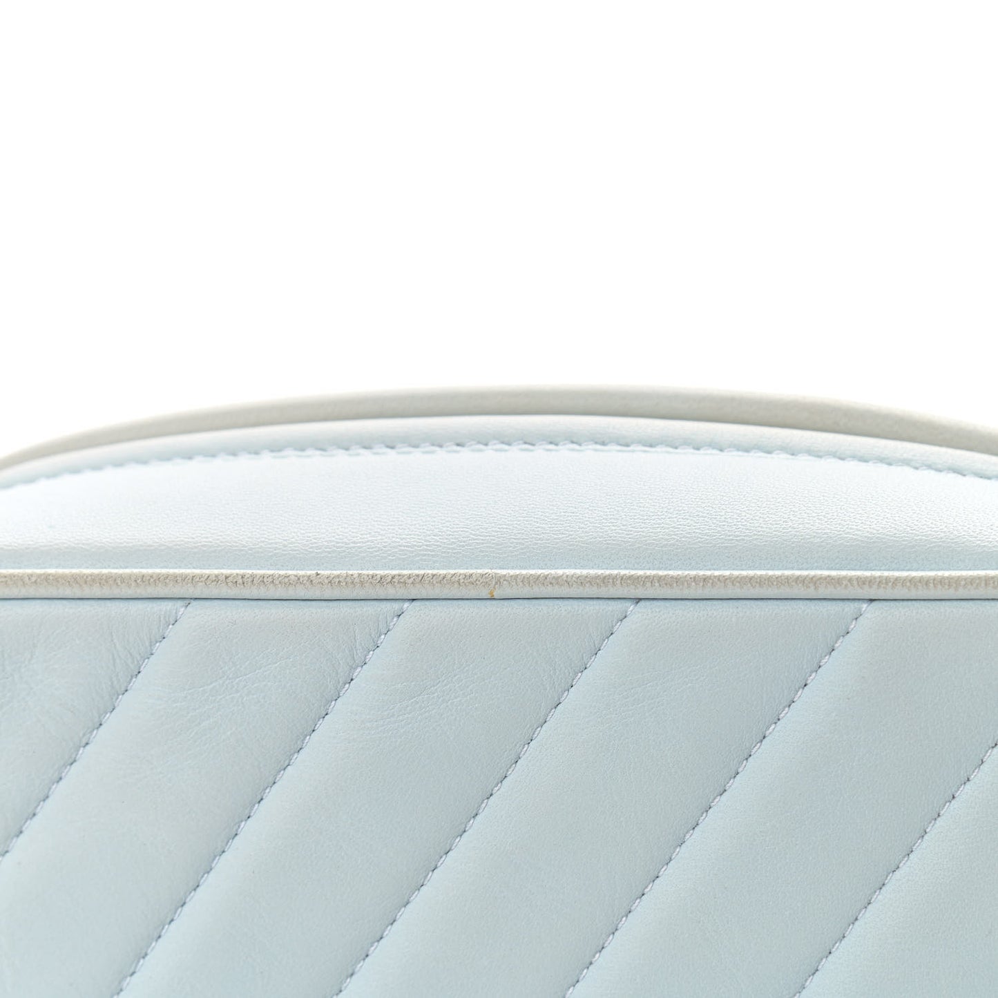 Lambskin Quilted CC Tassel Camera Case Light Blue